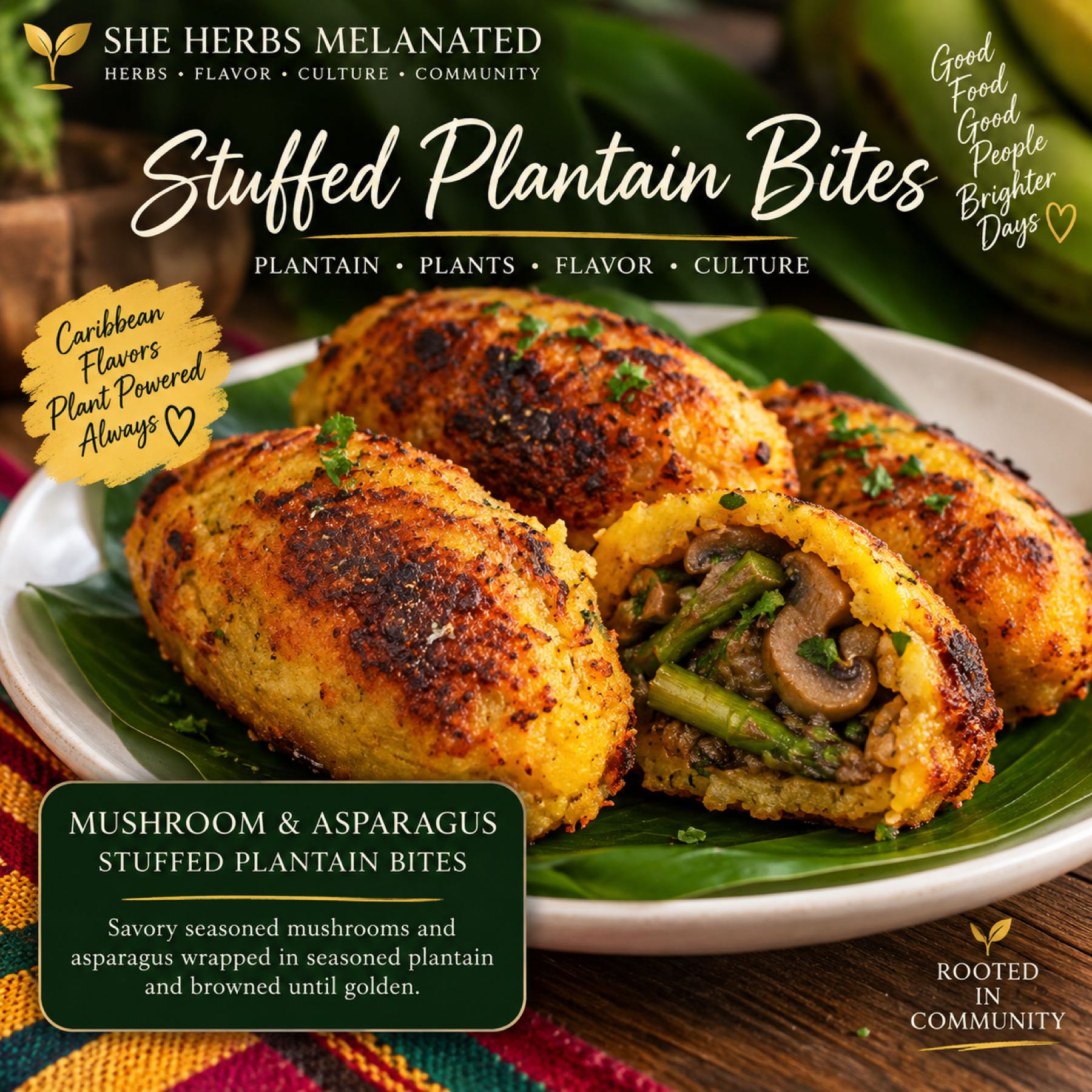 Stuffed Plantain Bites/Balls. Pro-Order for Jacksonville VegFest October 18th.