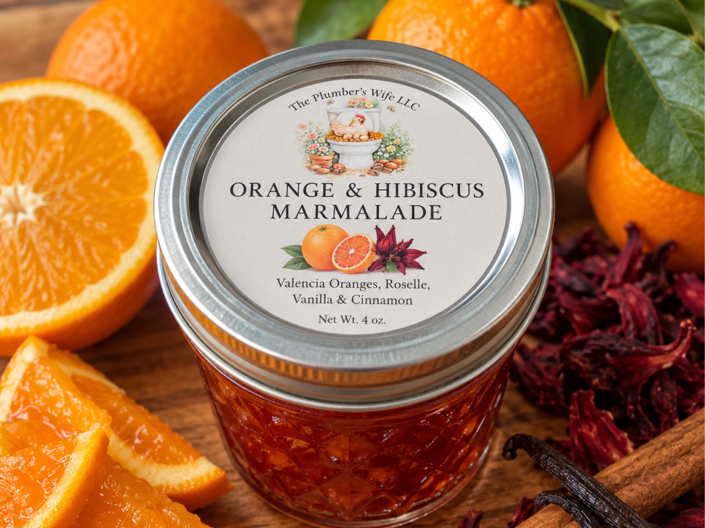 Limited Edition: Garden Roselle Hibiscus & Organic Valencia Orange Marmalade