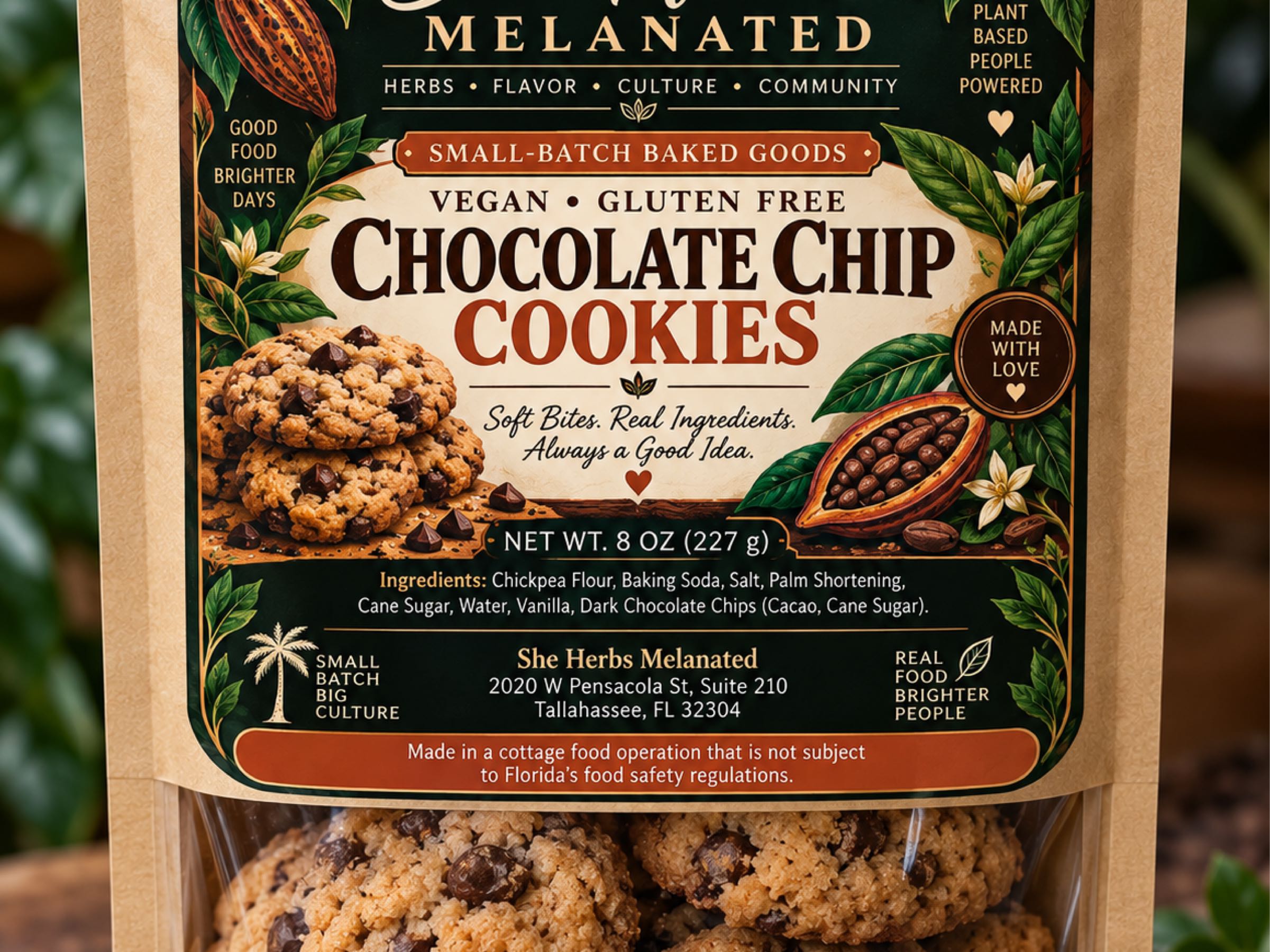 8 Ozs Vegan Gluten Free Chocolate Cookies