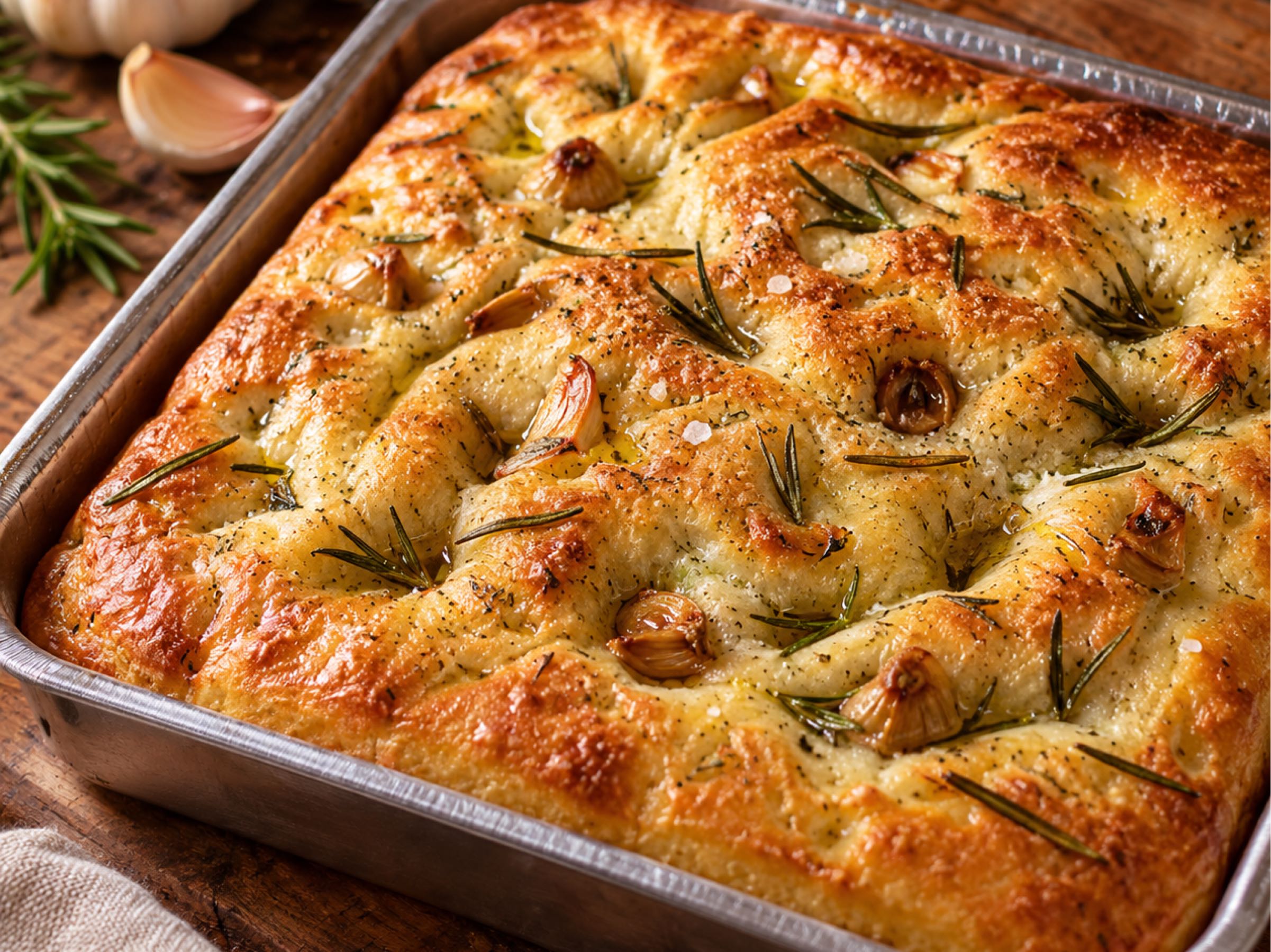Rosemary & Roasted Garlic Focaccia