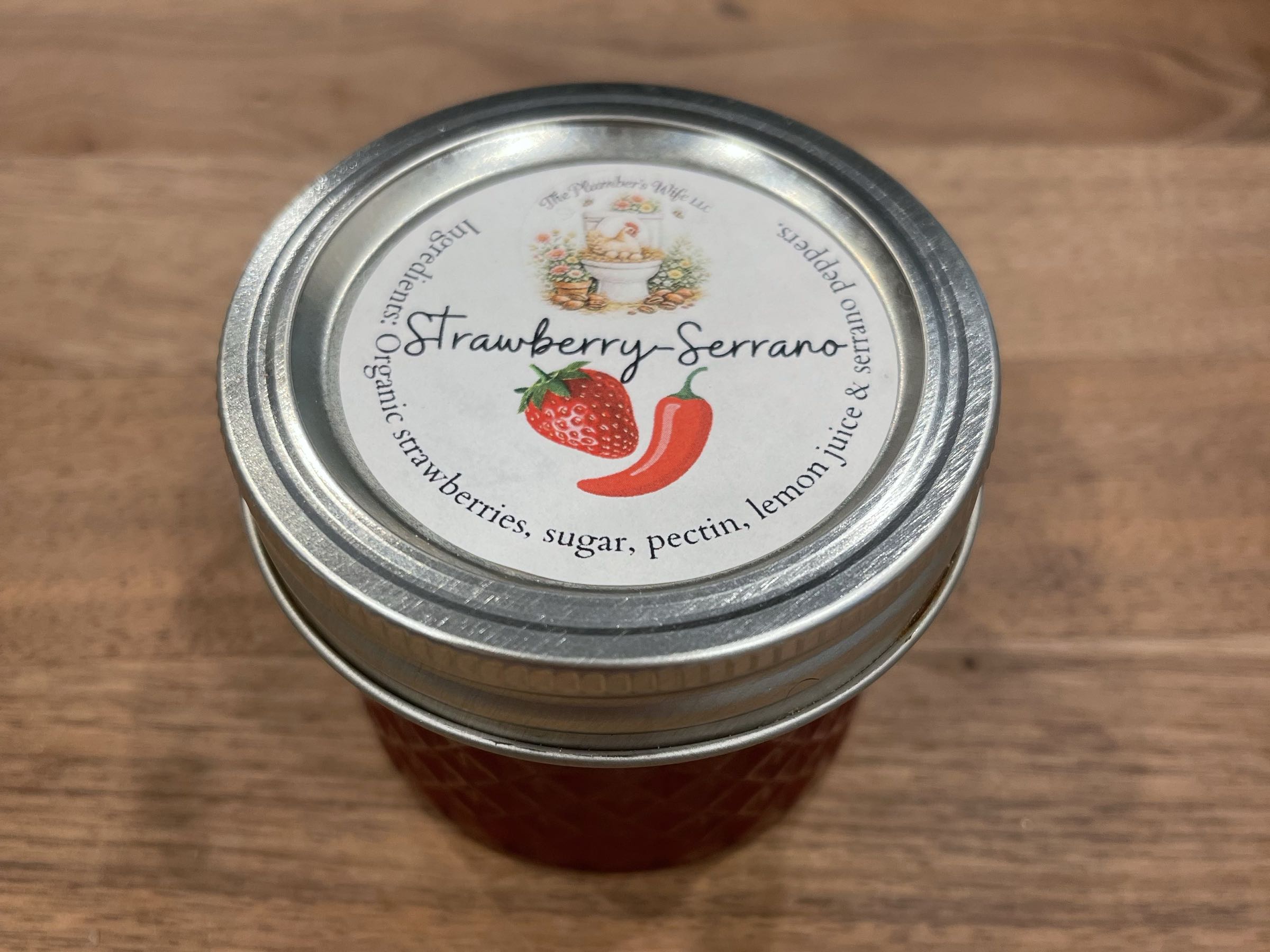 1/2 Pint Strawberry Serrano Jam