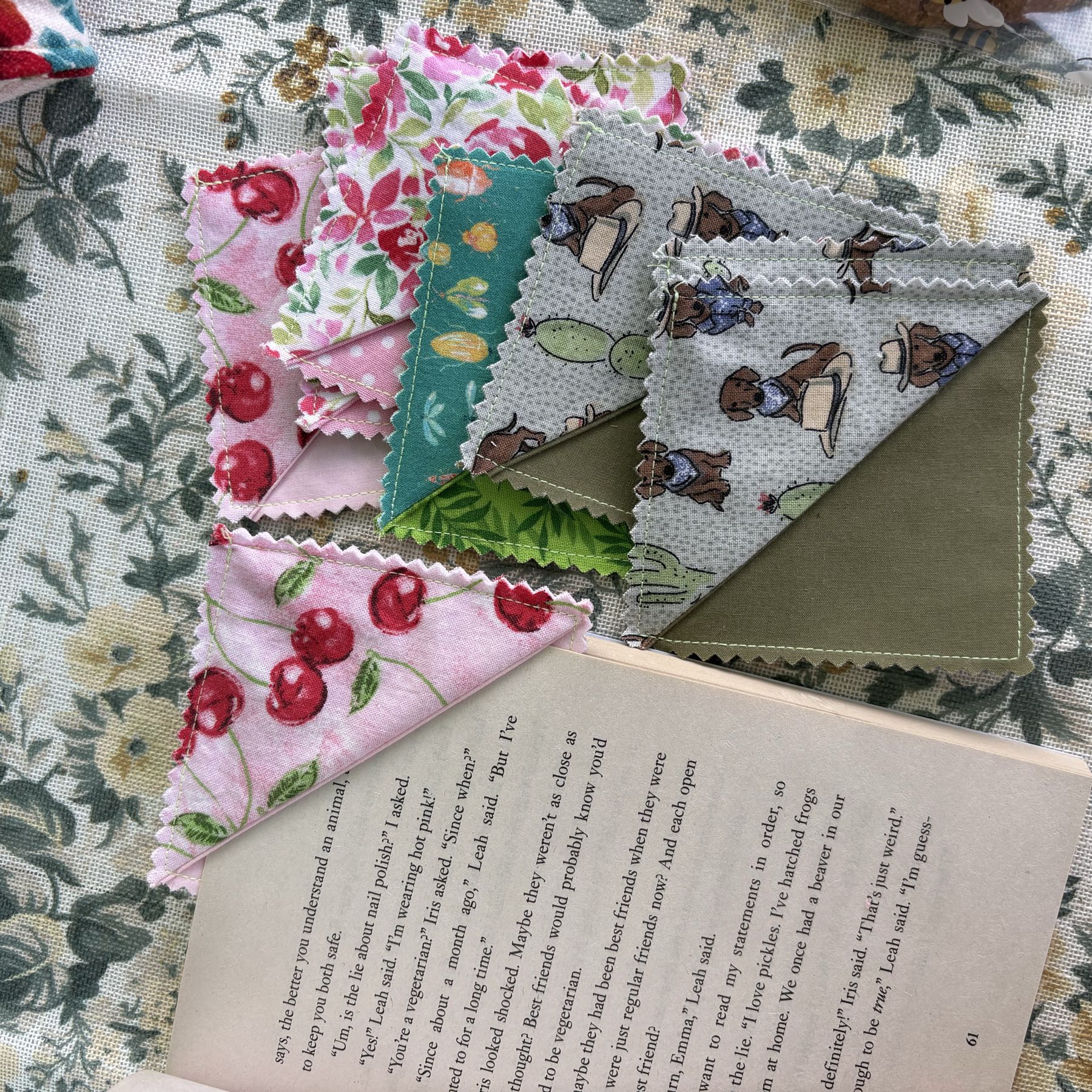 Fabric Corner Bookmark
