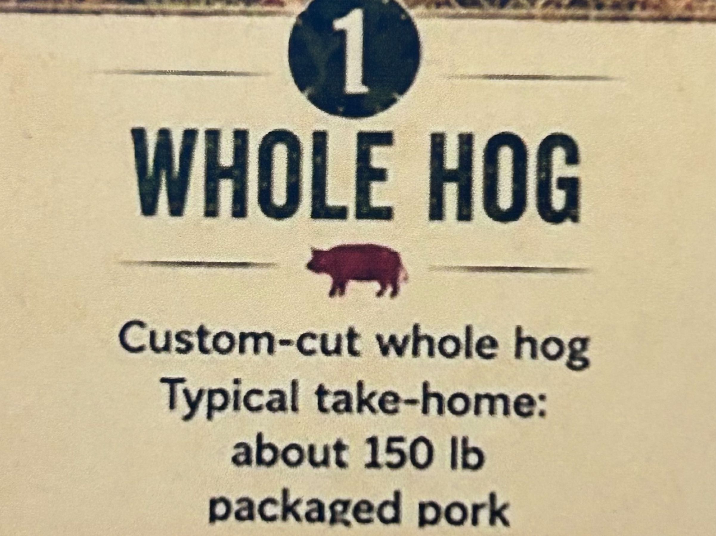 Whole Hog Deposit