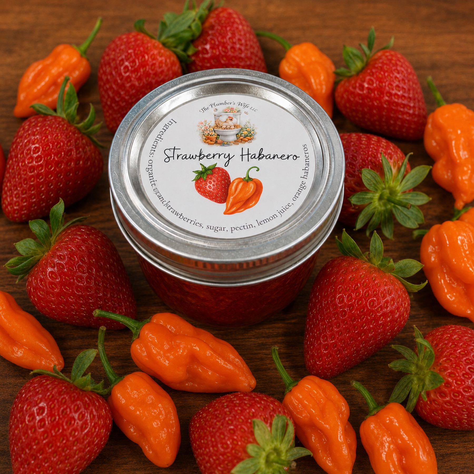 Thumbnail image 1 for 1/2 Pint Strawberry Habanero Jam