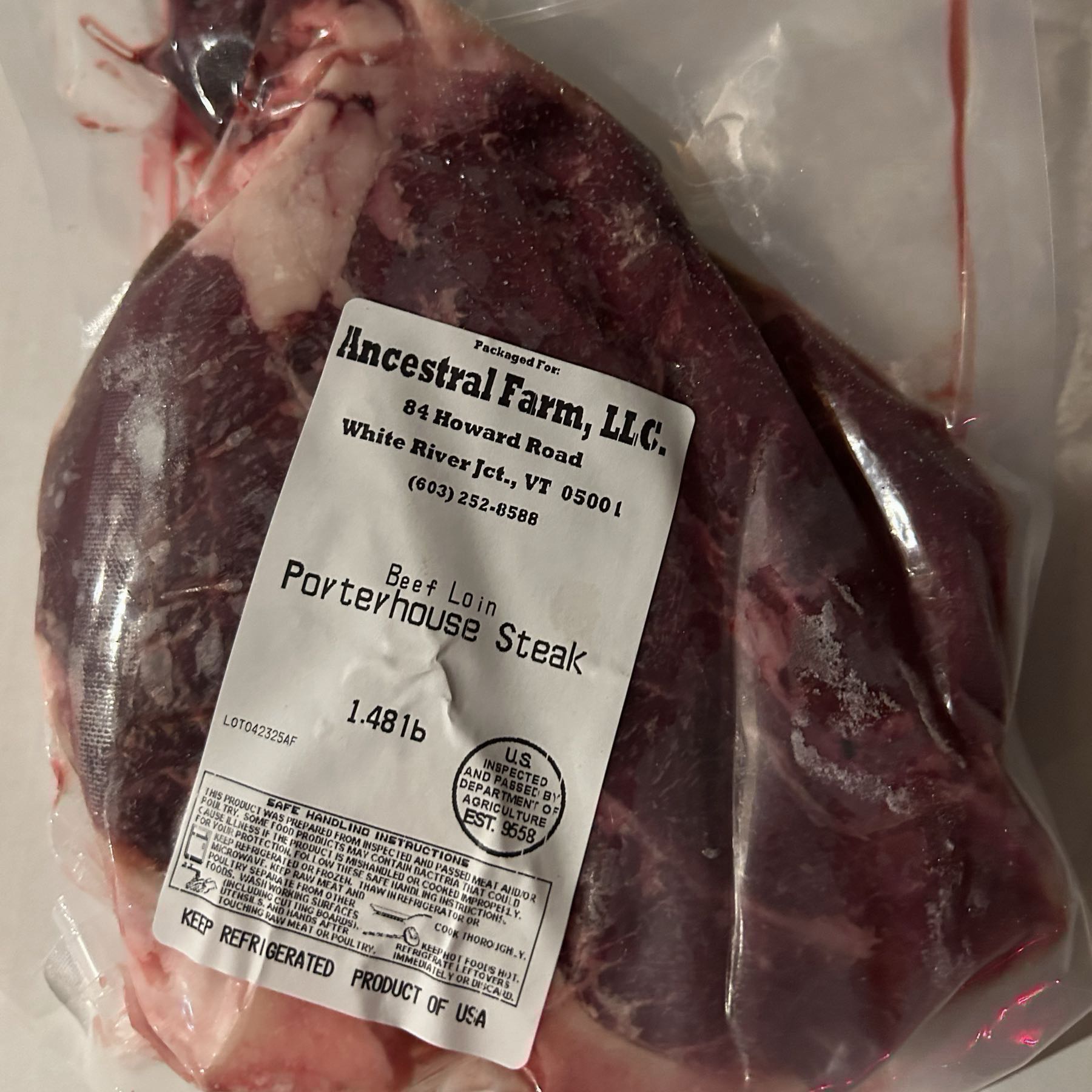 Porterhouse Steak (1β thick)
