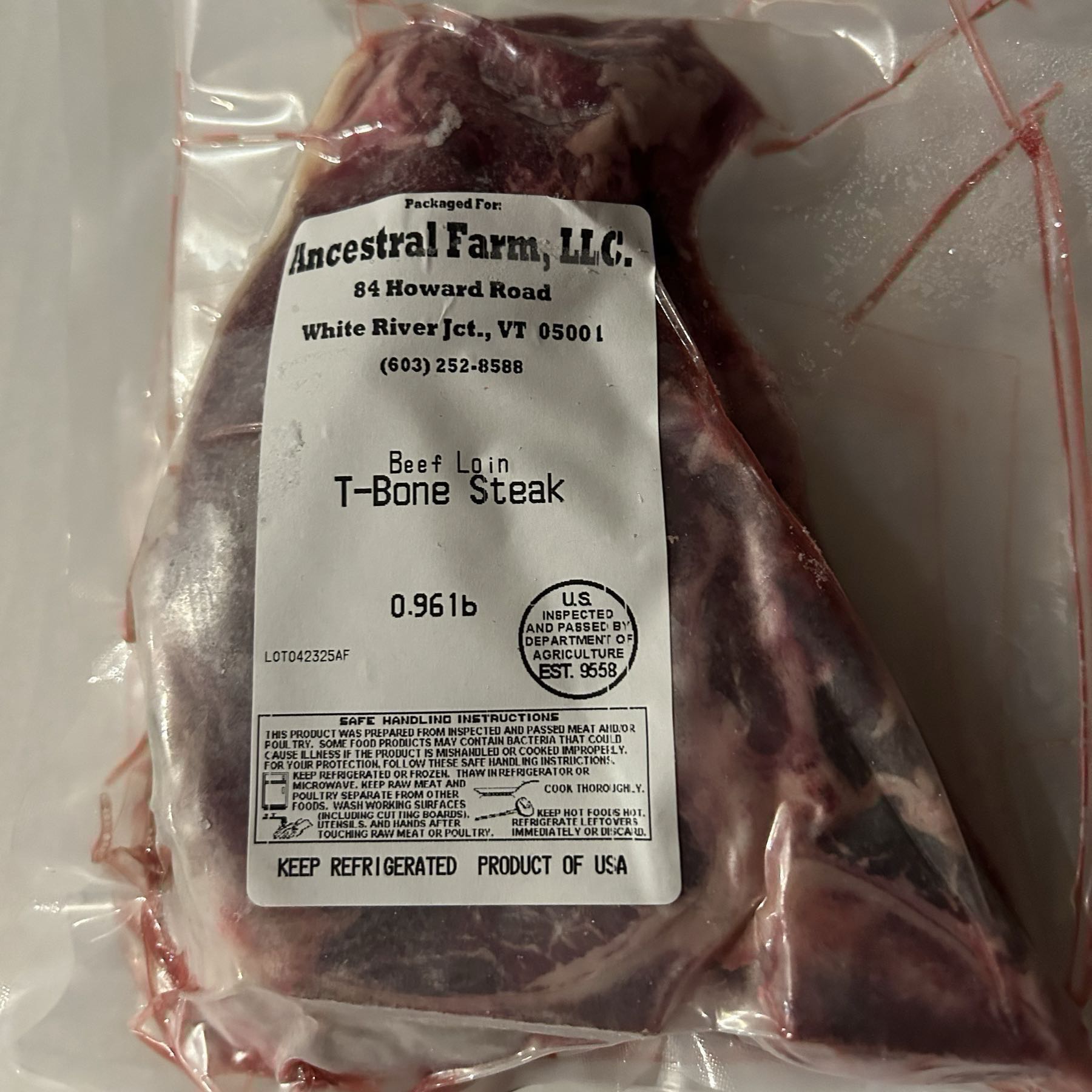 T Bone Steak (1β thick)