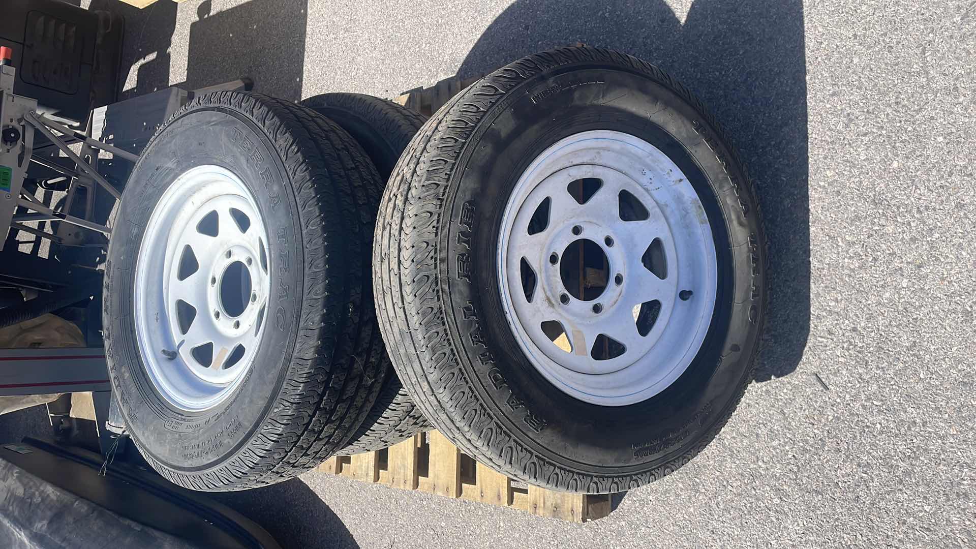 Photo 1 of HERCULES TRAILER TIRES LT 225/75R16 ON 6 LUG TRAILER RIMS