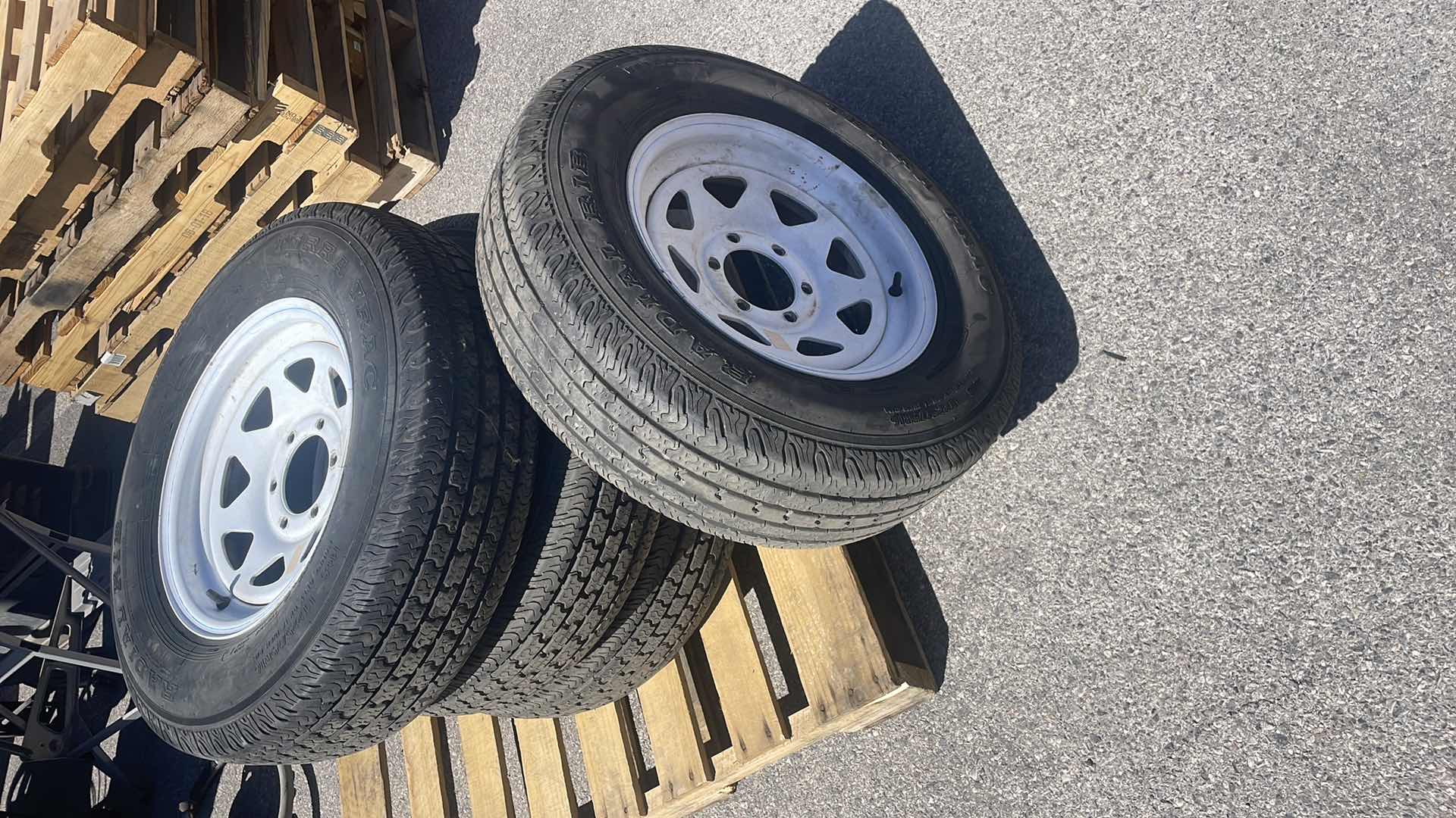 Photo 2 of HERCULES TRAILER TIRES LT 225/75R16 ON 6 LUG TRAILER RIMS