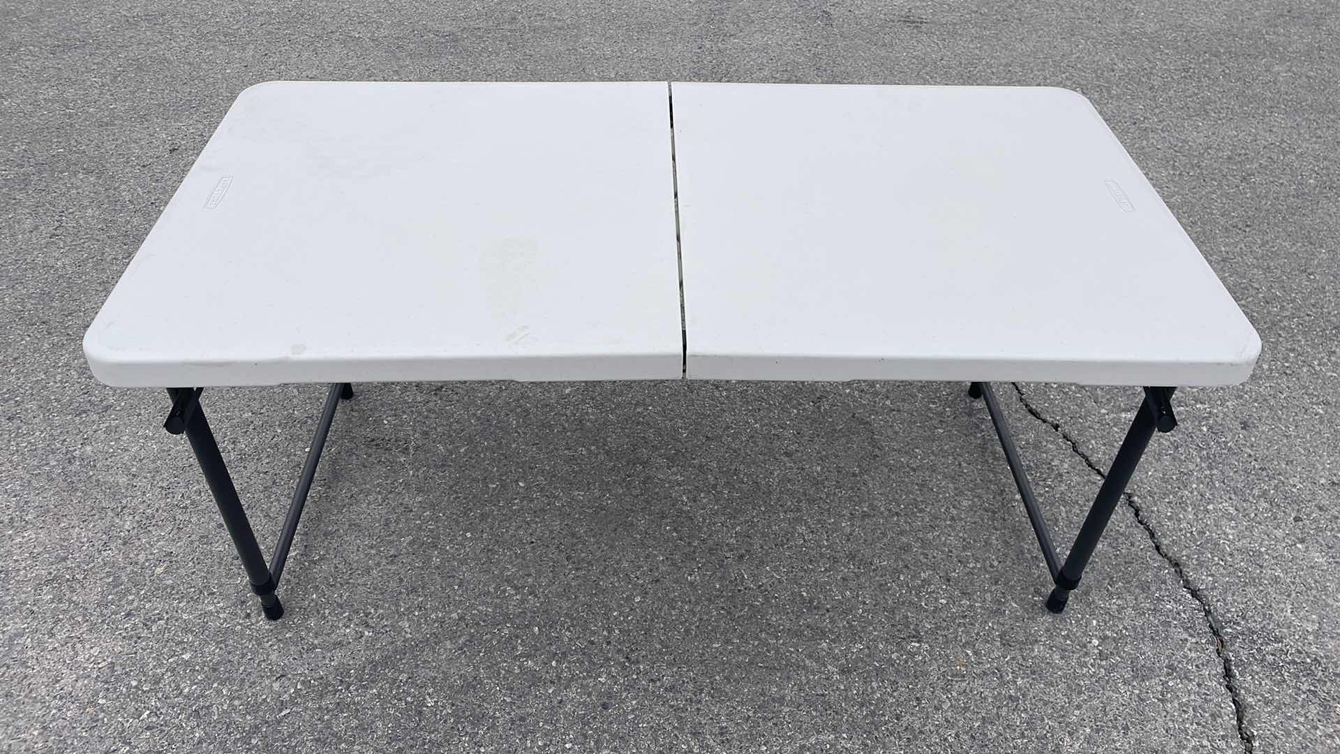 Photo 1 of LIFETIME FOLDABLE ADJUSTABLE HEIGHT 48” x 24” TABLE MODEL 80455