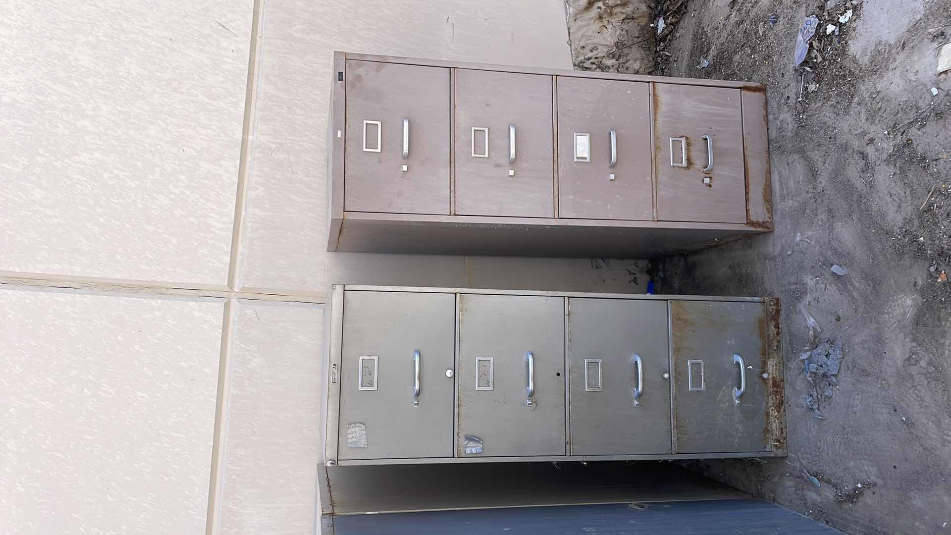 Photo 1 of FILE CABINET 4 DRAWER NO KEYS 18” x 28” x 52” (2)