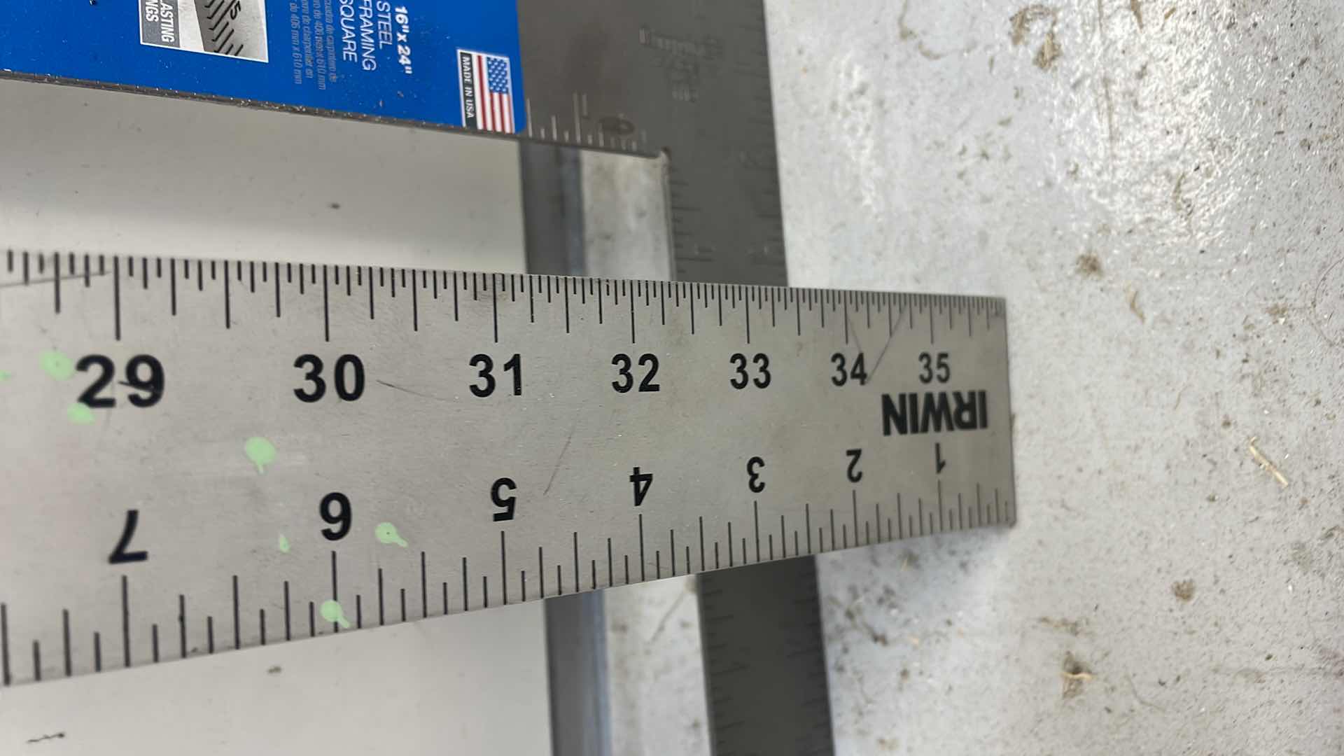 Photo 2 of STEEL FRAMING SQUARE AND 36” IRWIN RULER