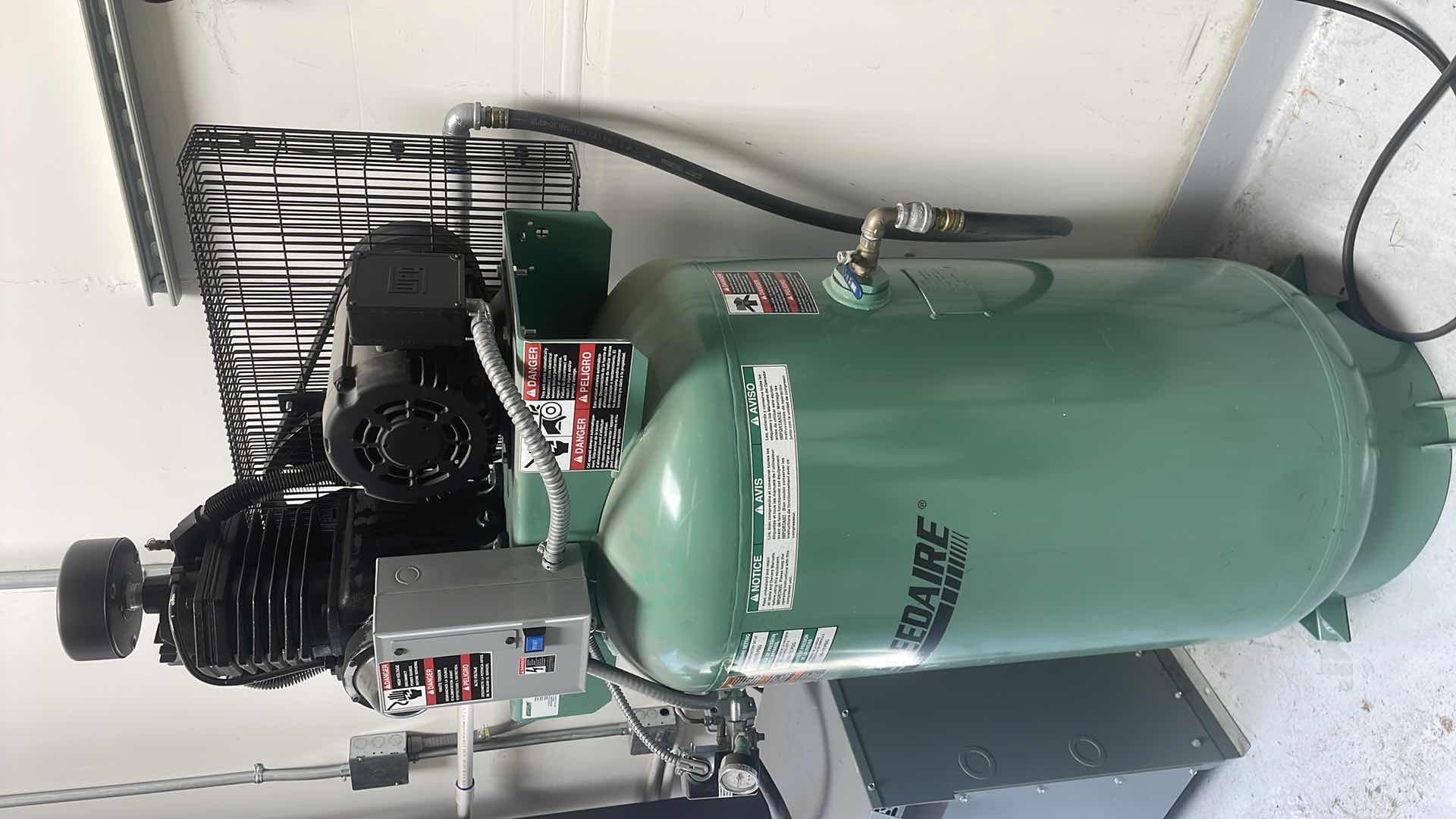 Photo 5 of SPEEDAIRE MODEL 1WD55 3 PHASE VERTICAL TANK MOUNTED AIR COMPRESSOR 5HP 80 GALLON CAP. 175 PSI  30A