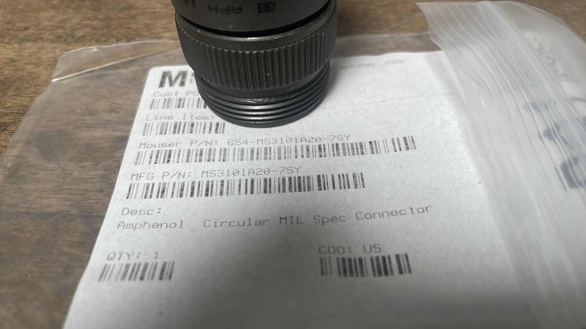 Photo 2 of MS3101A14S-2S
AMPHENOL INDUSTRIAL, MS3106A14S-2P
MFR.: AMPHENOL INDUSTRIAL, MS3101A20-7SY
AMPHENOL INDUSTRIAL