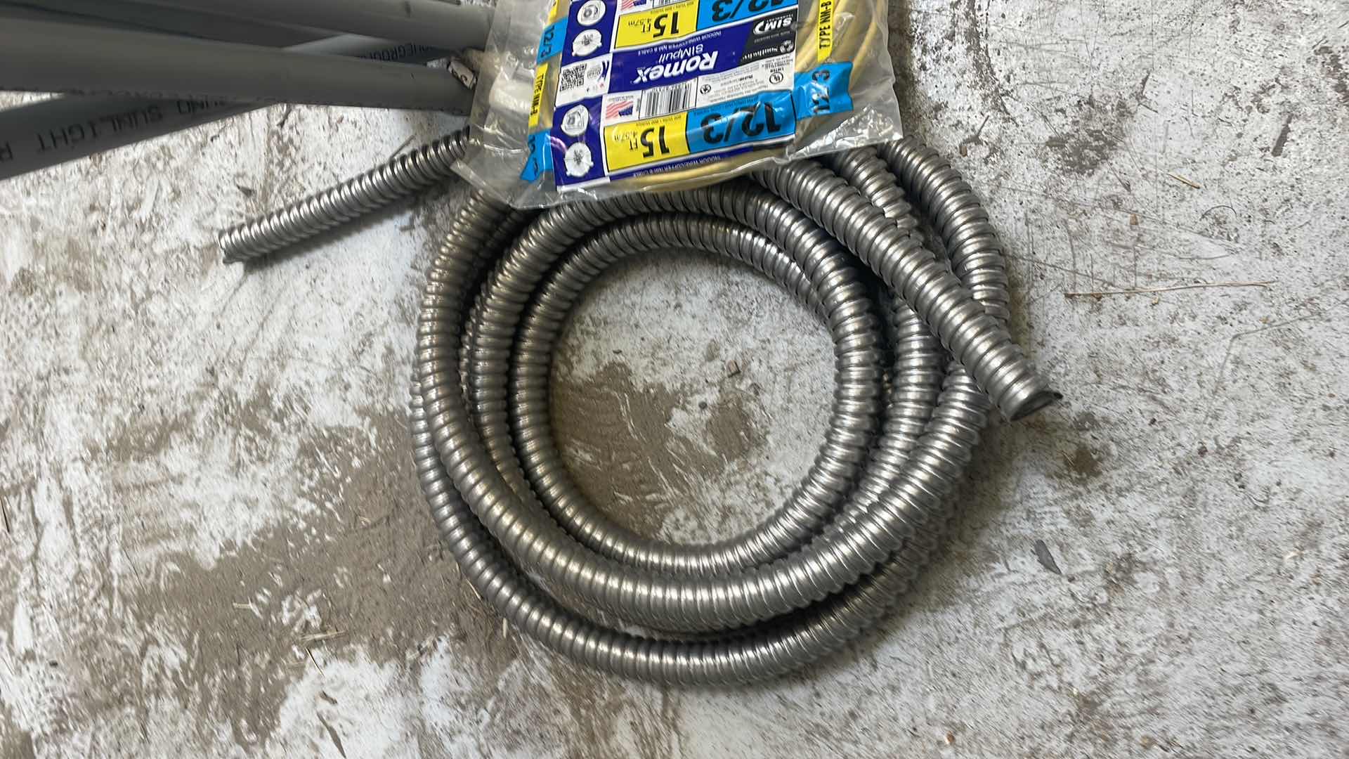 Photo 4 of ELECTRICAL CONDUIT SCHEDULE 40 3/4” 4-10’, SPARE 1” PC, 3/4 FLEX TUBING AND 15’ ROLL OF 12/3 ROMEX