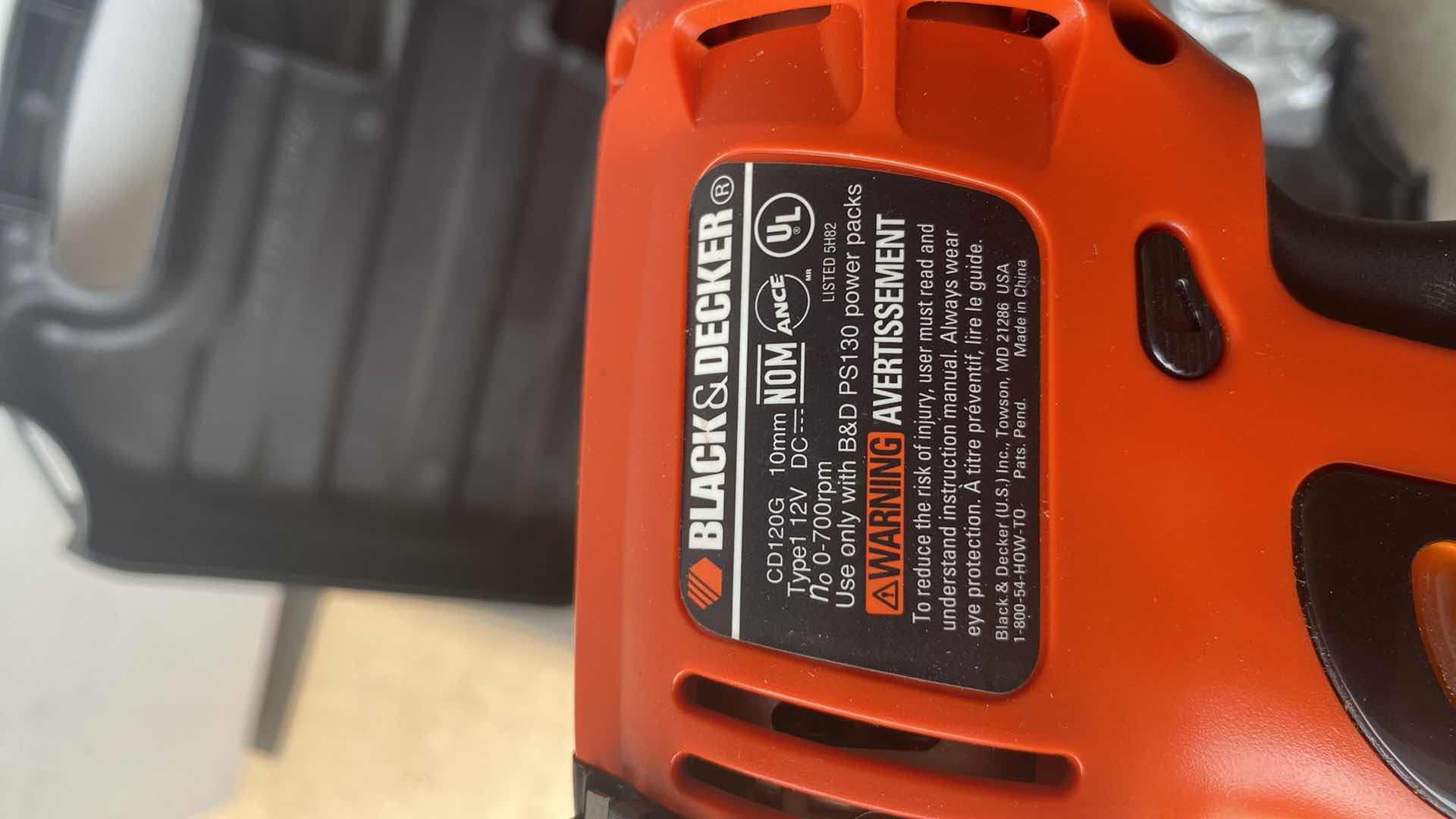 Photo 4 of BLACK AND DECKER CD120G DRILL