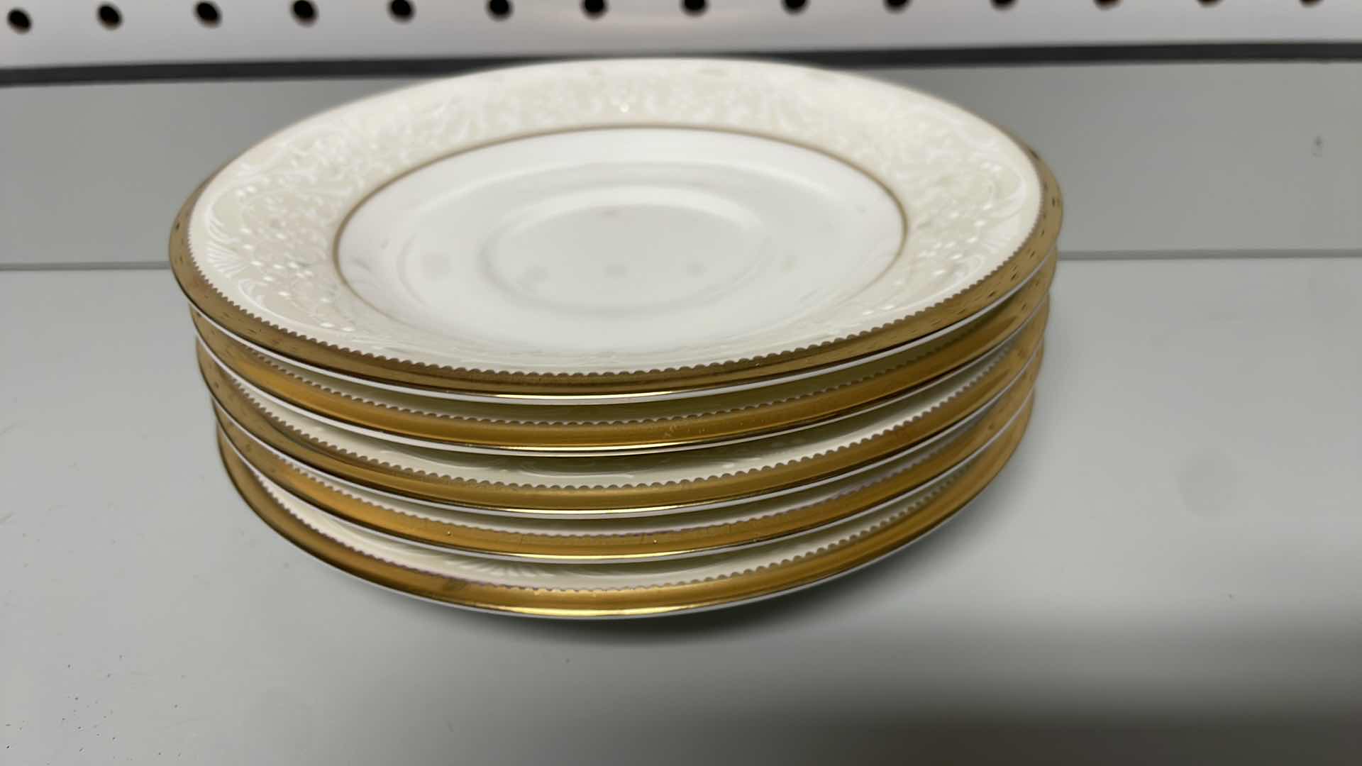 Photo 10 of NORITAKE WHITE PALACE FINE CHINA 
5 SALAD PLATES
5 BREAD AND BUTTER PLATES 
5 SAUCERS
2 WHITE PALACE CUPS