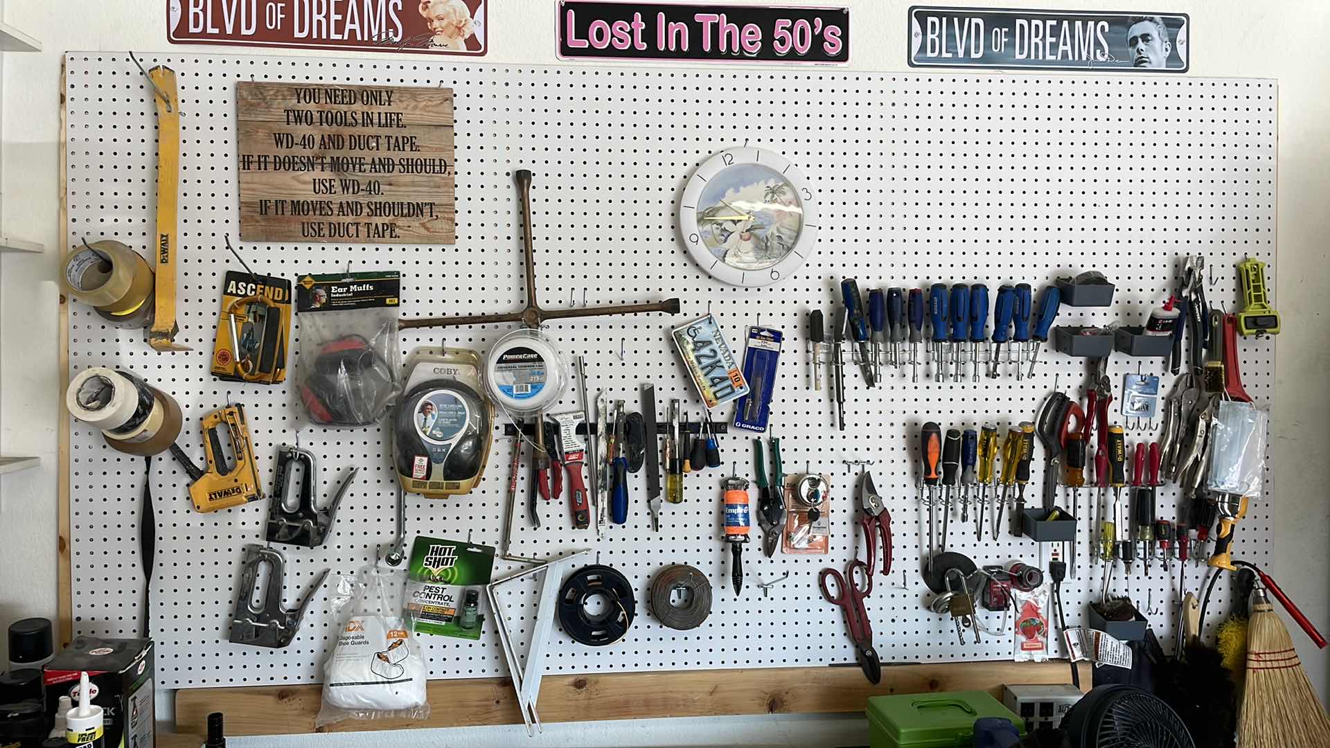 Photo 1 of 4’ x 8” PEG BOARD AND EVERYTHING ON IT LOOK AT PICTURES CAREFULLY