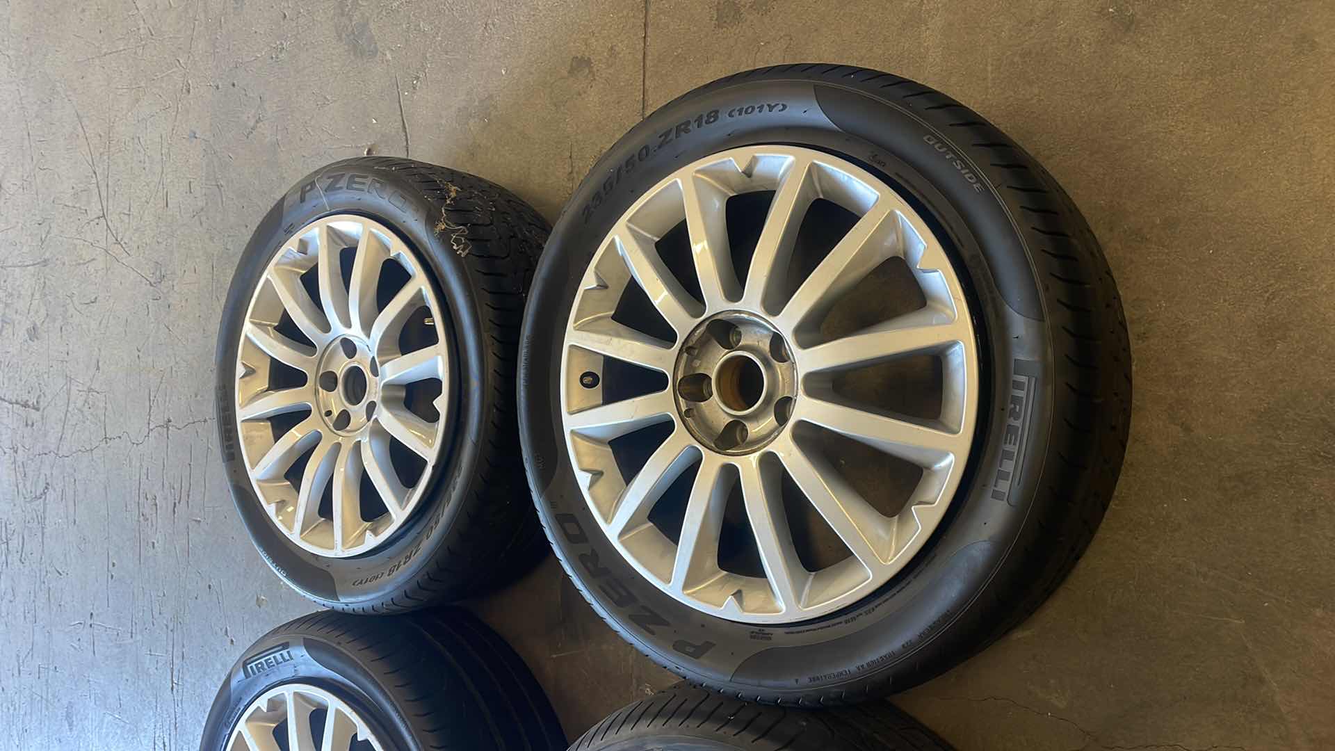 Photo 2 of FACTORY MASERATI GHIBLI WHEELS 18” X7.5” ALFIERI OEM ORIGINAL 670010977 PIRELLI PZERO 235/50ZR18 MANUFACTURE DATE 2013