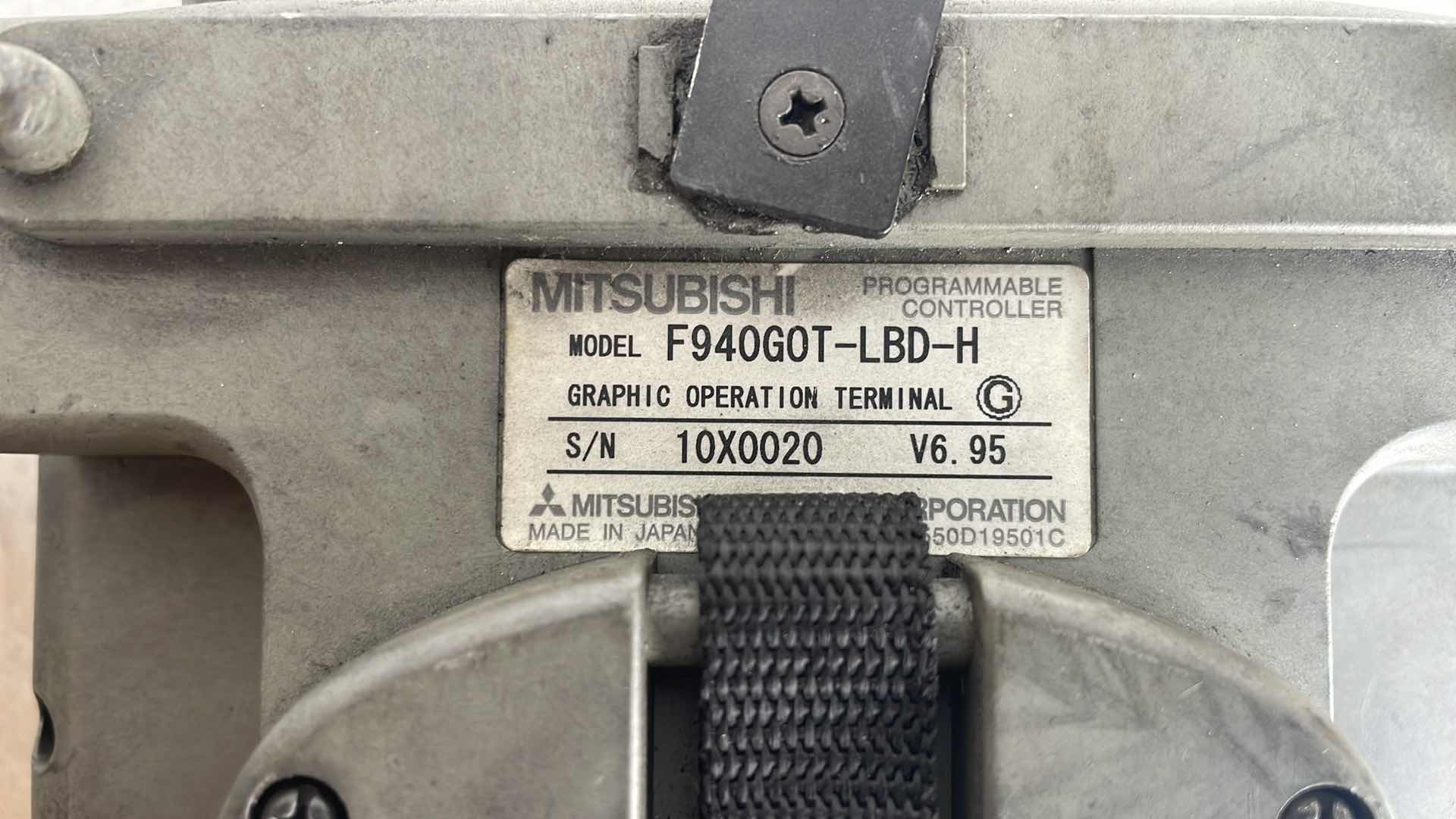 Photo 1 of MITSUBISHI F940GOT-LBD-H
INDUSTRIAL PROGRAMMABLE CONTROLLER
SCREEN
