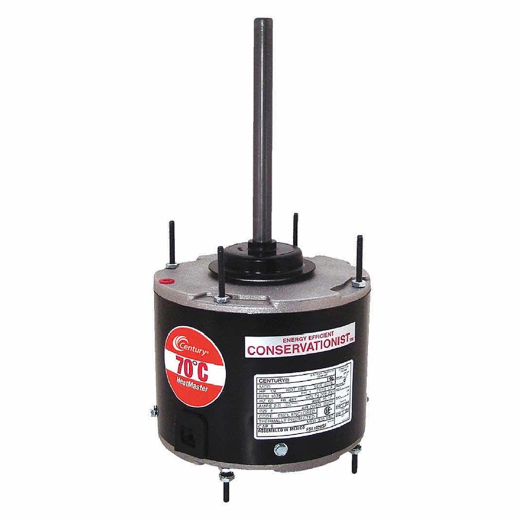 Photo 1 of CENTURY CONDENSER FAN MOTOR: STUD MOUNT, TOTALLY ENCLOSED AIR-OVER, 1/4 HP, 1,075 NAMEPLATE RPM