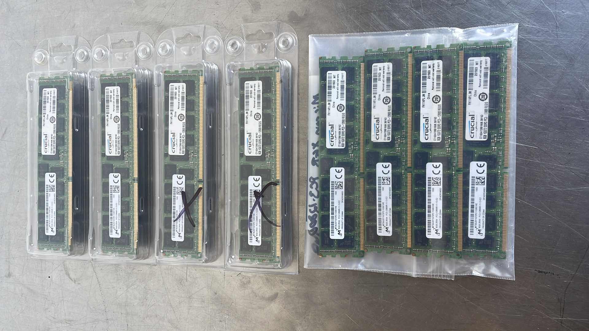 Photo 1 of CRUCIAL 8GB DDR3 1600MHZ PC3-12800 REGISTERED DIMM SERVER MEMORY CT102472BB160B 8 PCS