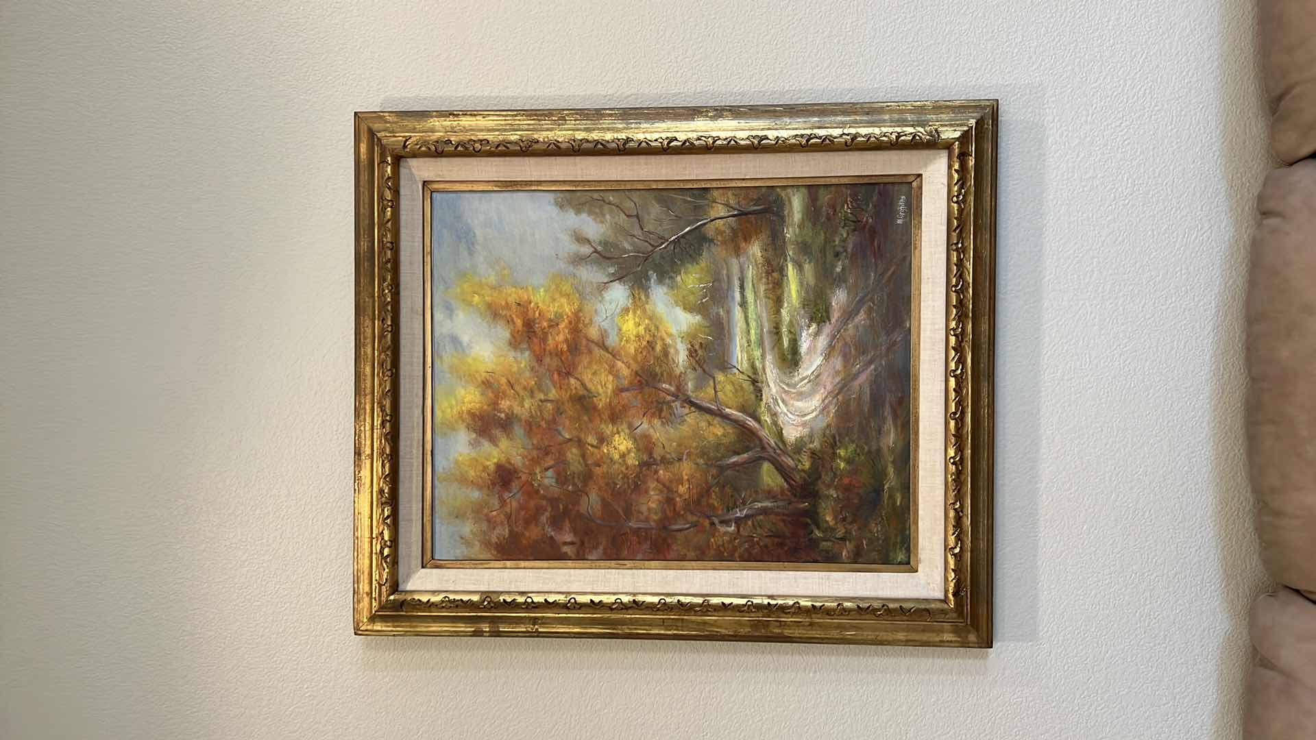 Photo 1 of VINTAGE GOLD FRAMED SCENERY OIL PAINTING ARTWORK SIGNED BY M GRIFFIT ARTIST