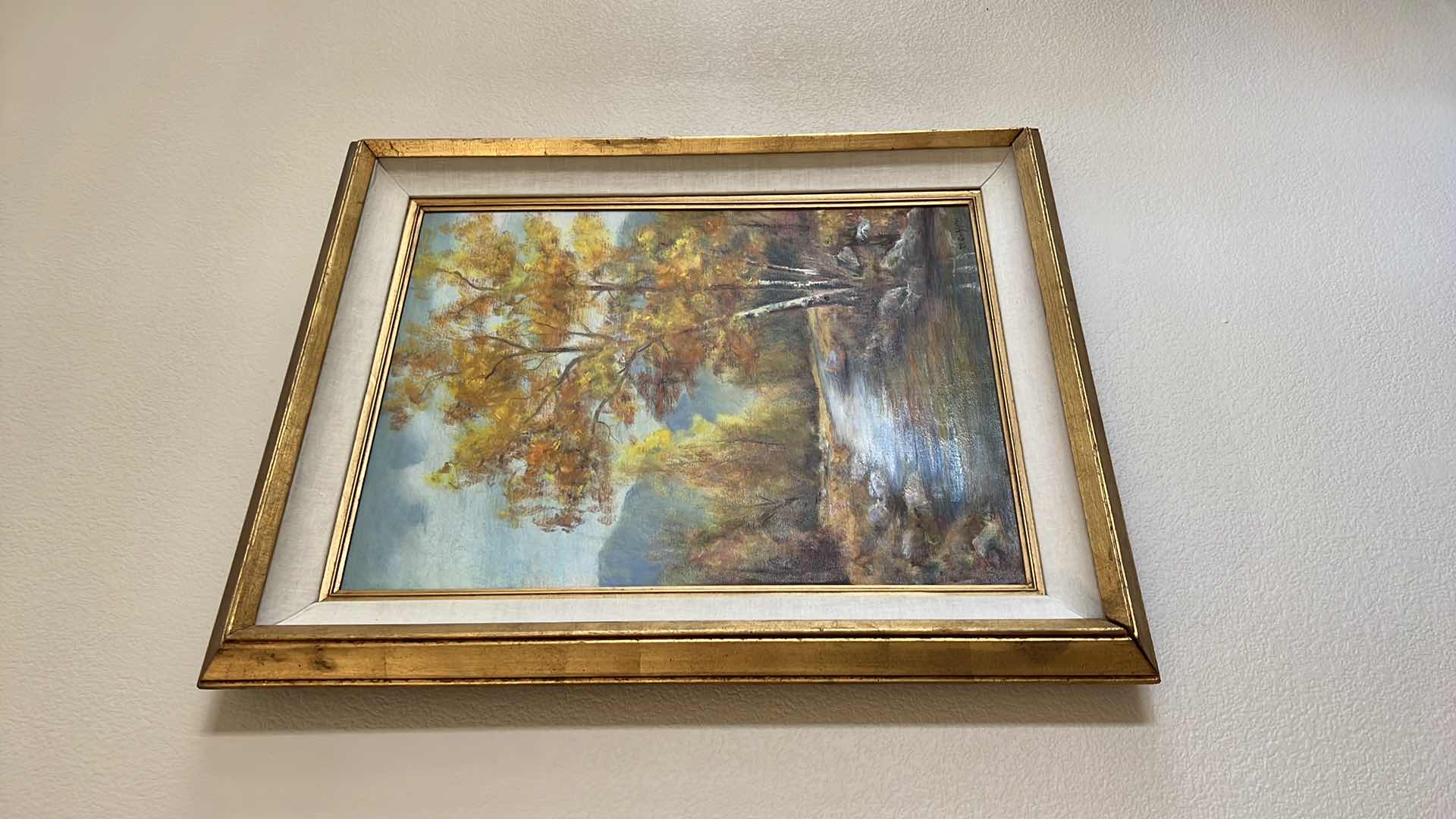 Photo 2 of VINTAGE GOLD FRAMED SCENERY OIL PAINTING SIGNED BY M GRIFFIT ARTIST 25”x30”