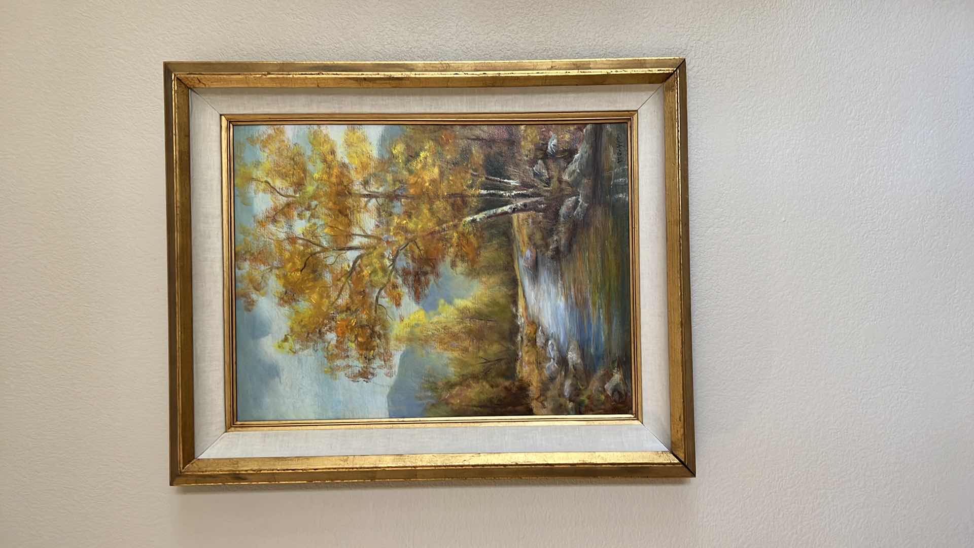 Photo 1 of VINTAGE GOLD FRAMED SCENERY OIL PAINTING SIGNED BY M GRIFFIT ARTIST 25”x30”