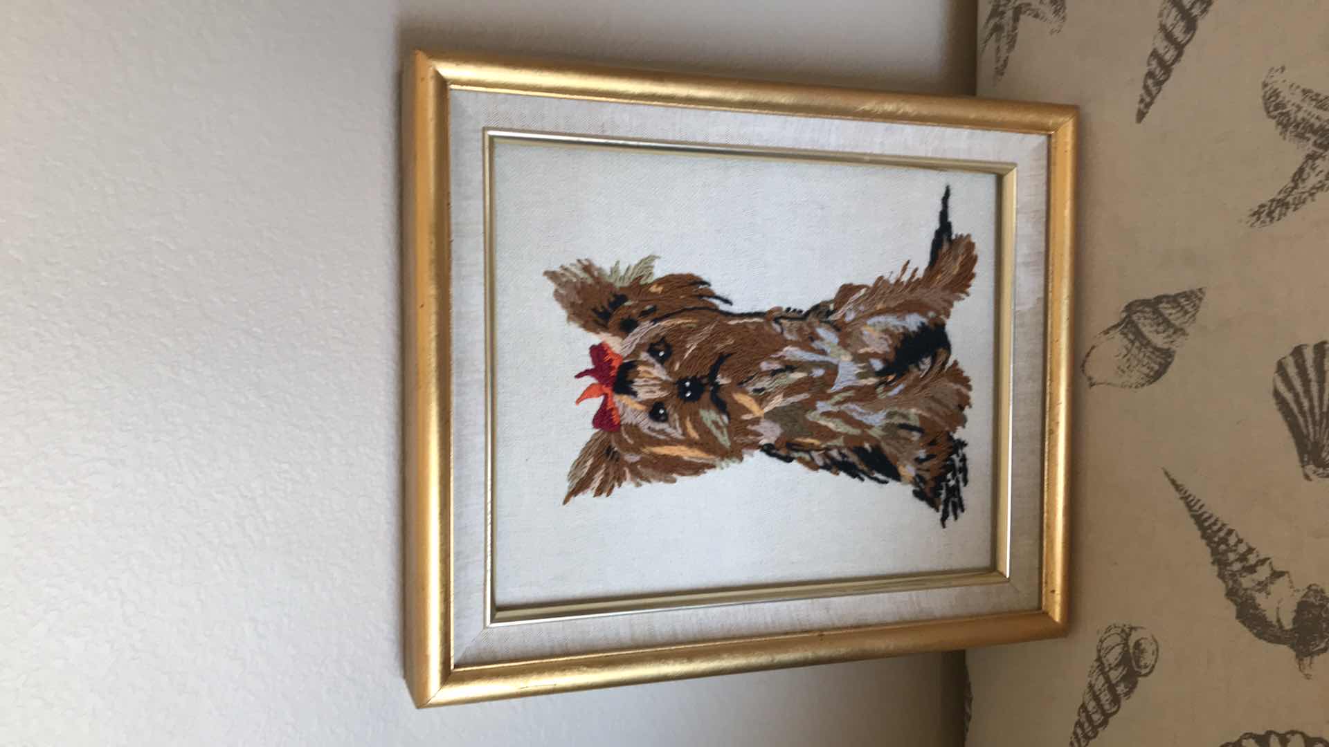Photo 1 of FRAMED NEEDLE POINT YORKSHIRE TERRIERS 14” X 17”