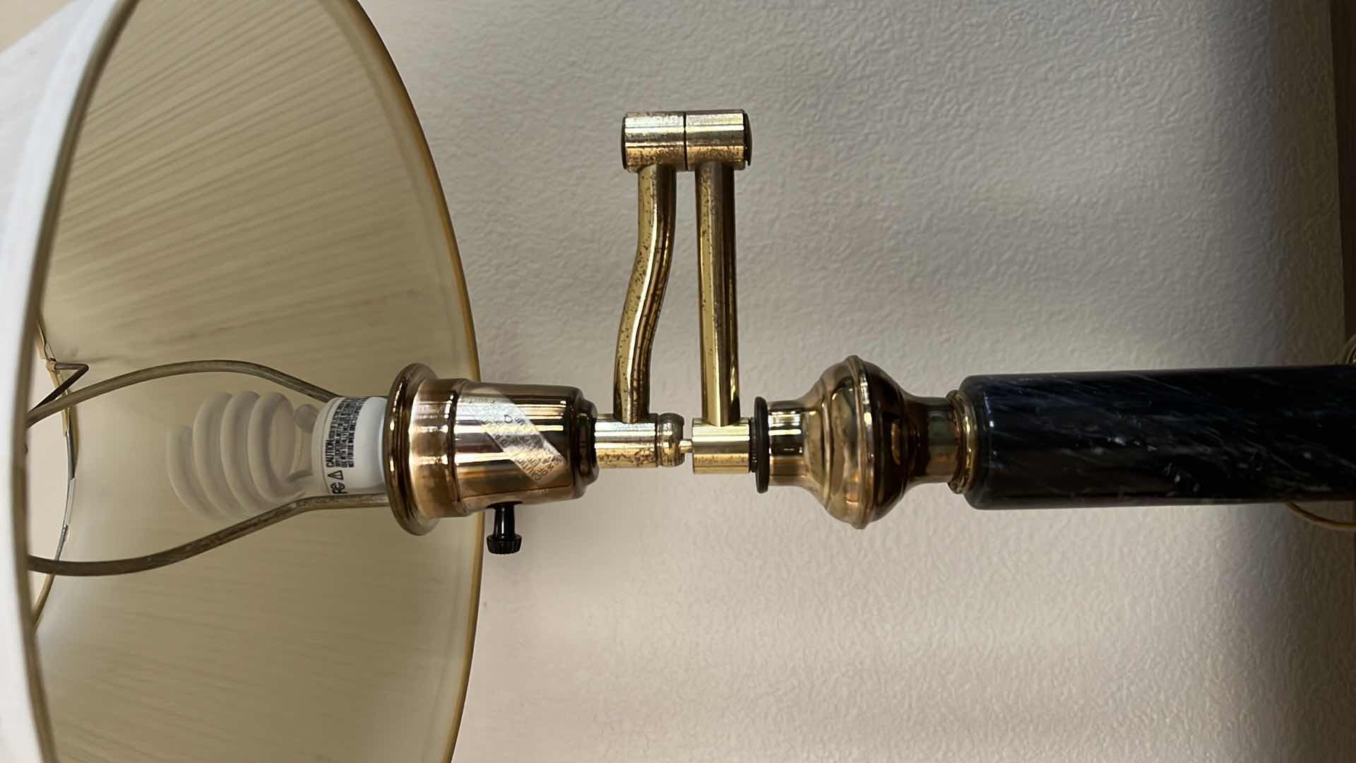 Photo 2 of BRASS W MARBLE SWING ARM DESK LAMP H24”