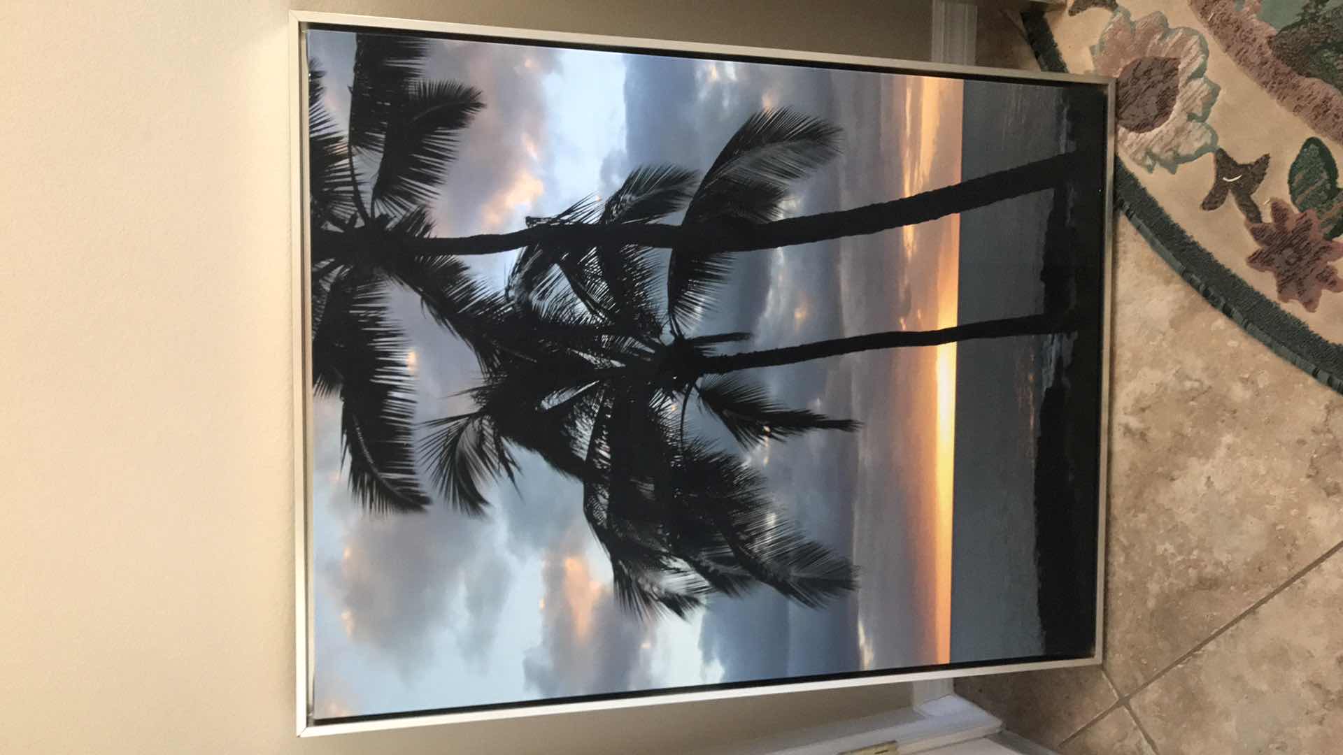 Photo 1 of SILHOUETTE OF PALMS CRAMED 30” X 40”