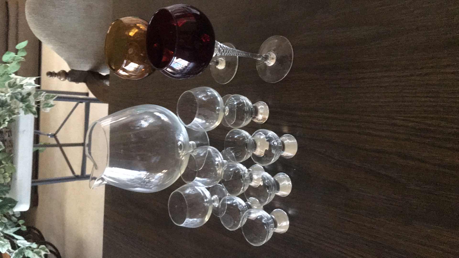 Photo 1 of ASSORTED CORDIAL GLASSES COLORED WINE STEMWARE