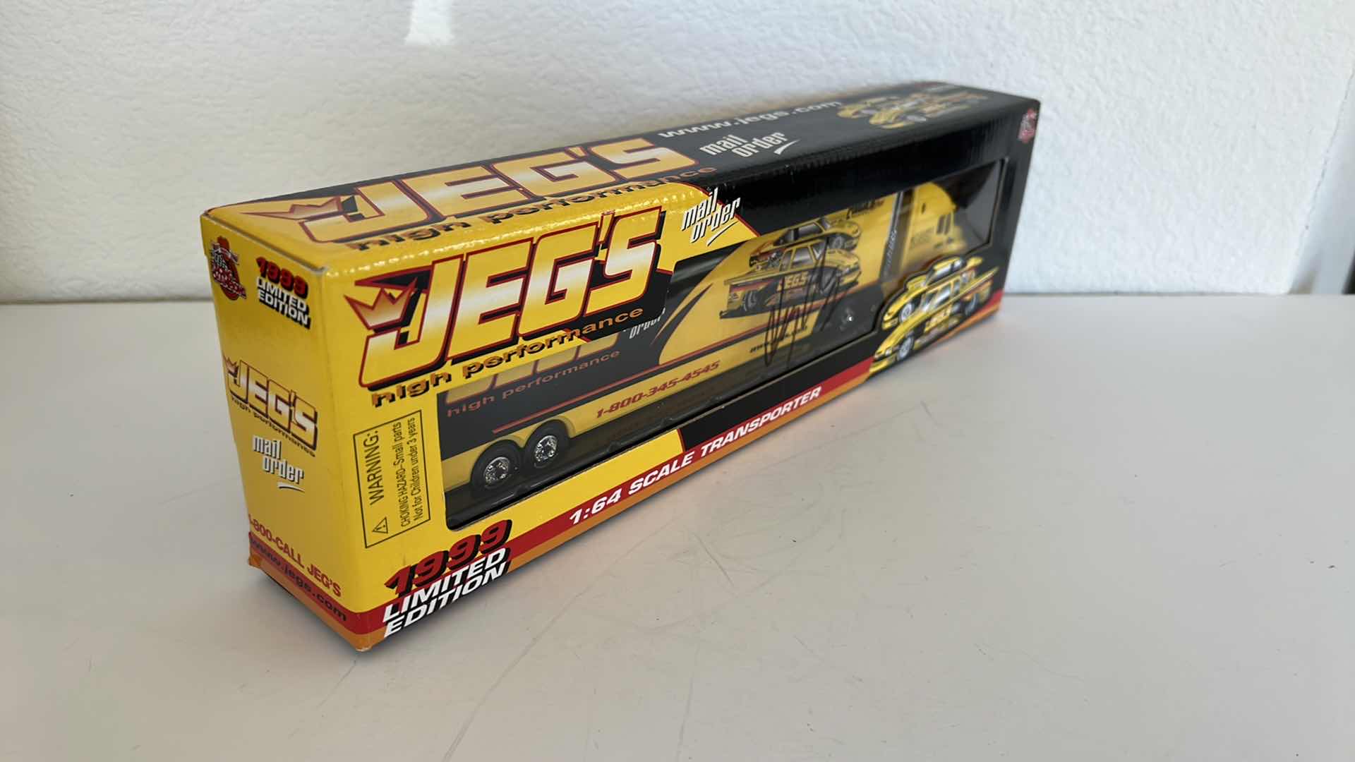 Photo 1 of SIGNED JEGS HIGH PERFORMANCE 1:6 SCALE TRANSPORTER TRAILER 1999 LIMITED EDITION COLLECTIBLE MODEL CAR