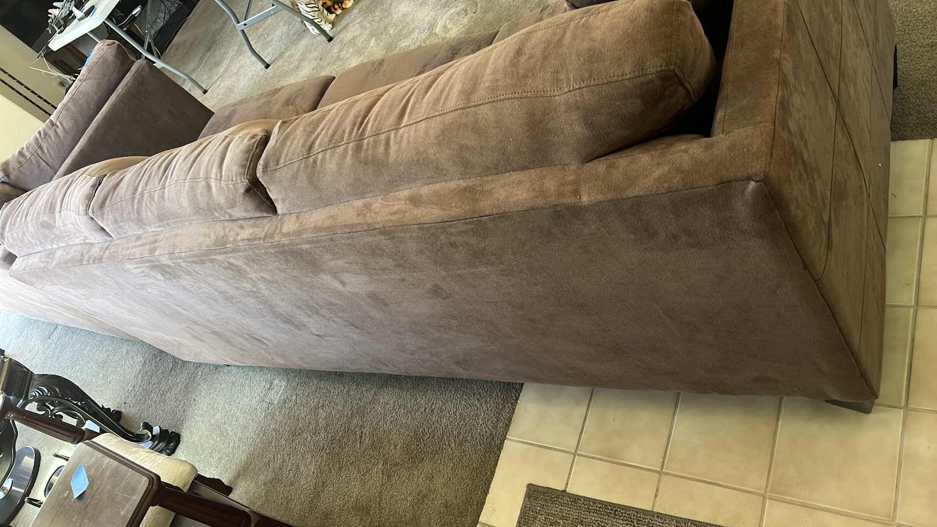 Photo 3 of 7’ RIGHT ARM FACING BROWN UPHOLSTERED SOFA