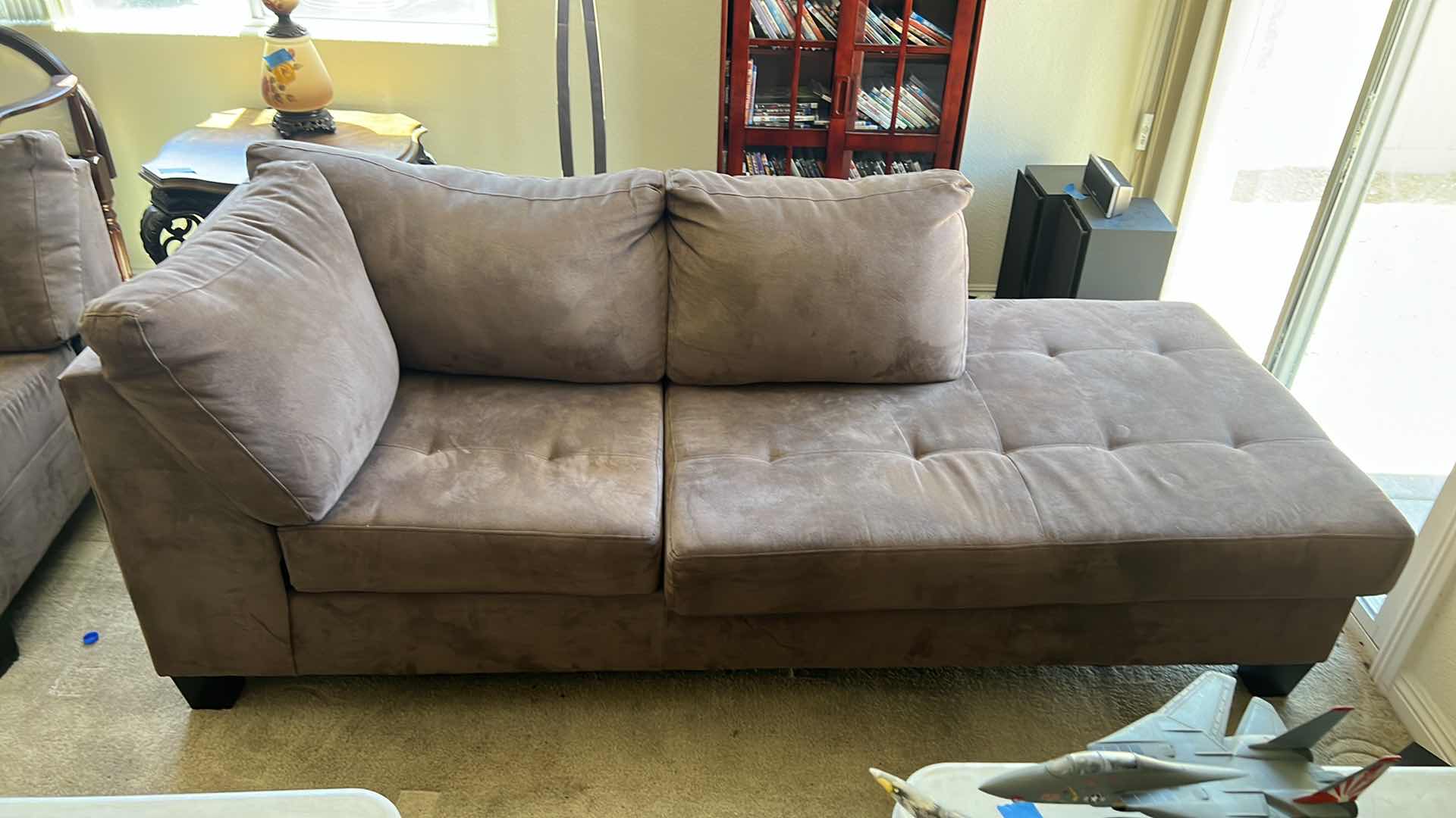 Photo 1 of 7’ RIGHT ARM FACING BROWN UPHOLSTERED SOFA
