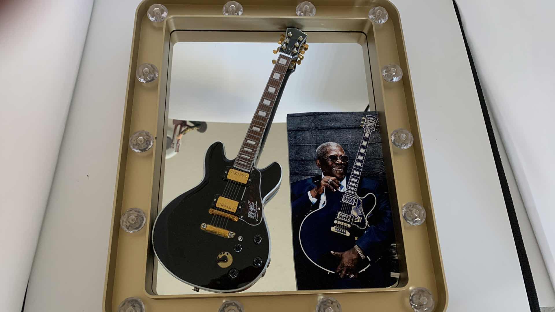 Photo 2 of HAND CRAFTED BB KING WALL HANG FRAMED DISPLAY. 9” X 12”