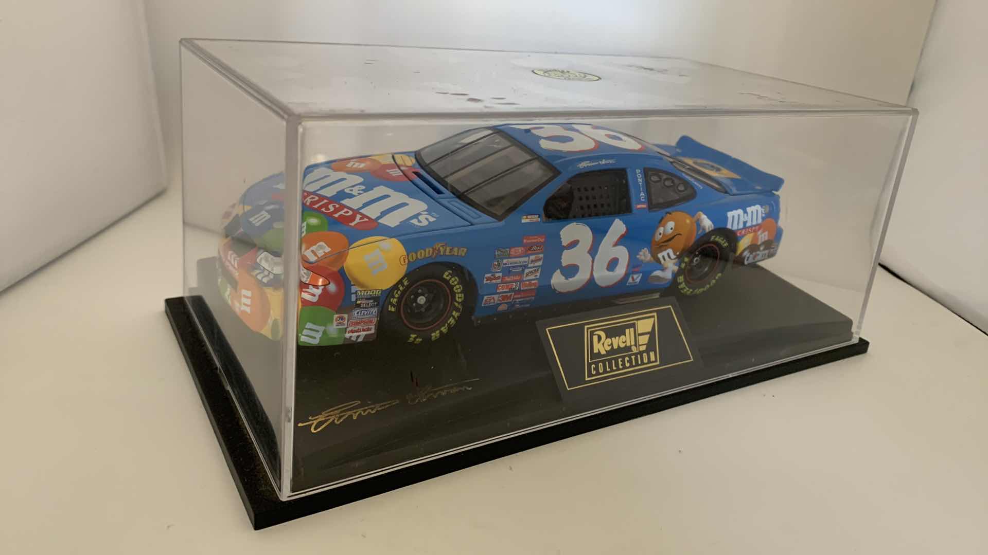 Photo 2 of M&M #36 REVELL COLLECTION ERNIE IRVAN DIE CAST CAR IN SHOW CASE.