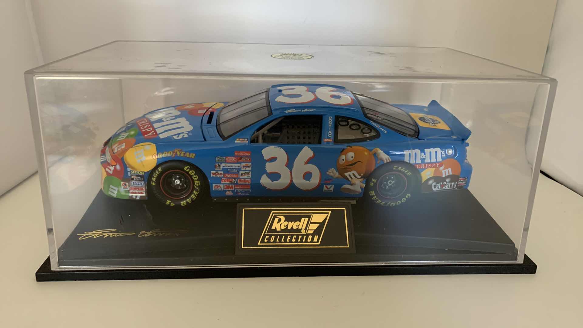 Photo 1 of M&M #36 REVELL COLLECTION ERNIE IRVAN DIE CAST CAR IN SHOW CASE.