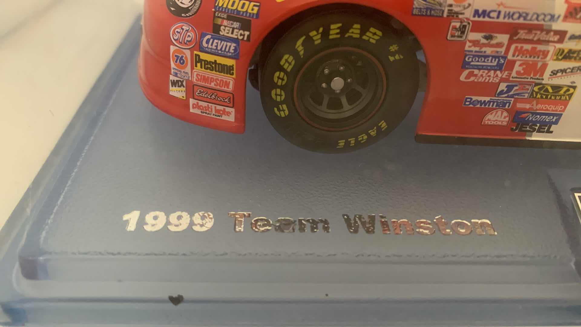 Photo 6 of 1999 TEAM WINSTON JIMMY SPENCER DIE CAST RACE CAR IN SHOW CASE.