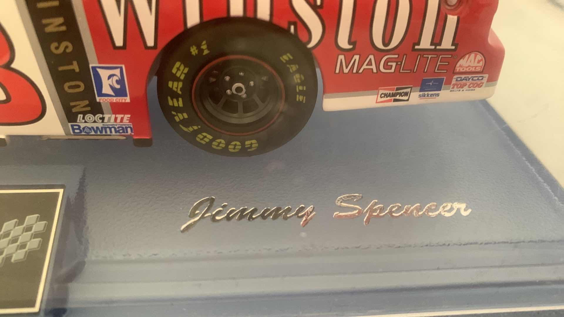 Photo 7 of 1999 TEAM WINSTON JIMMY SPENCER DIE CAST RACE CAR IN SHOW CASE.