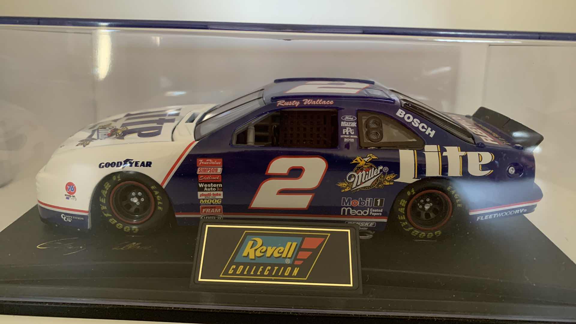 Photo 2 of REVELL COLLECTION #2 RUSTY WALLACE DIE CAST CAR IN SHOW CASE.