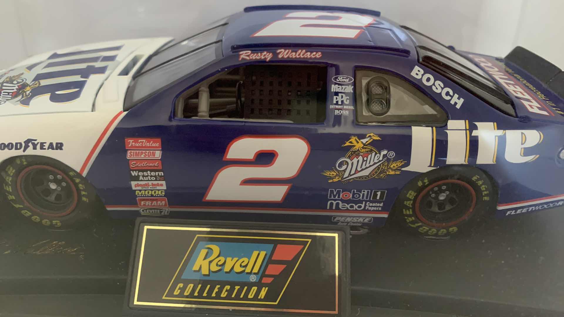 Photo 4 of REVELL COLLECTION #2 RUSTY WALLACE DIE CAST CAR IN SHOW CASE.