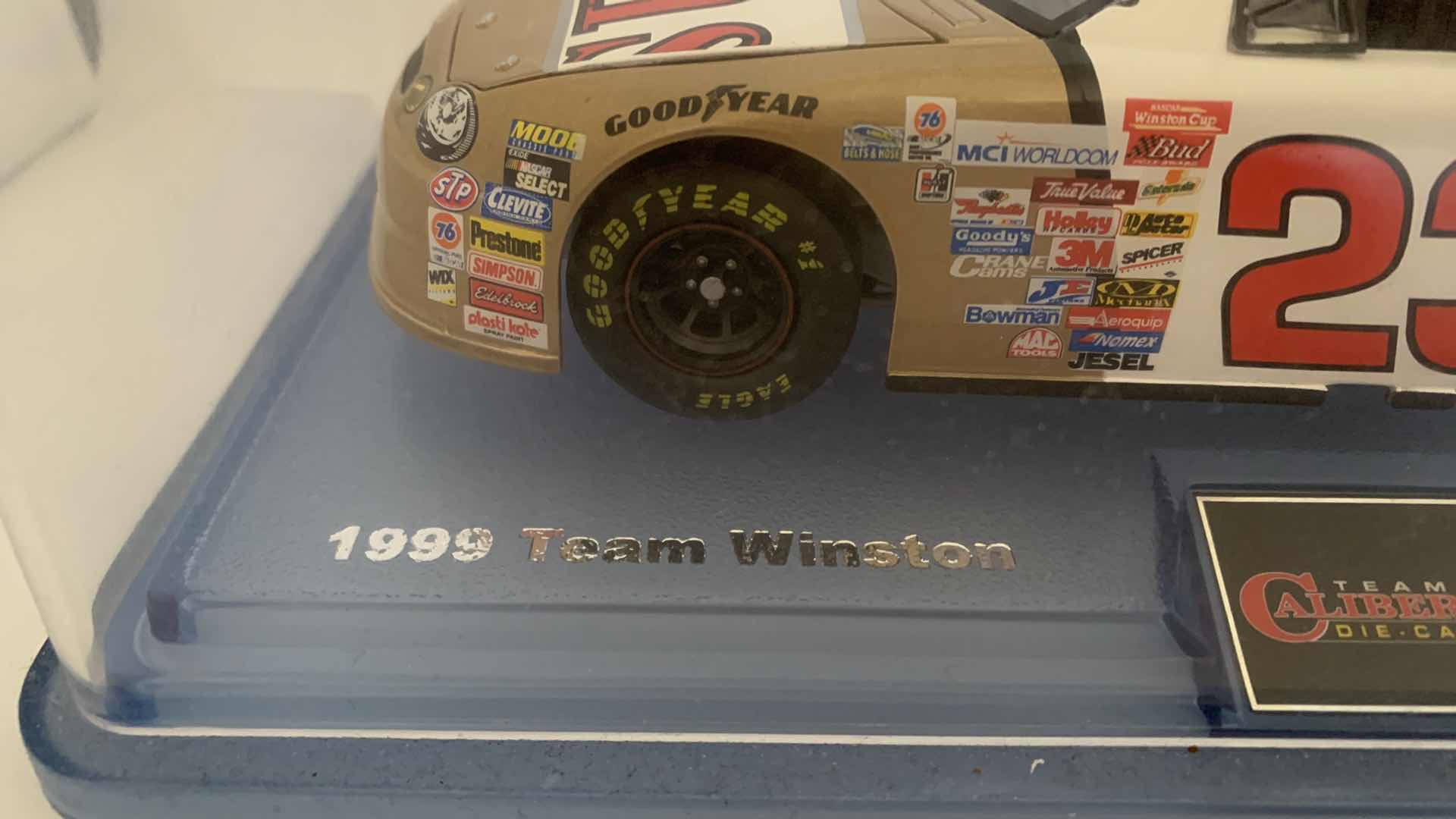 Photo 3 of 1999 TEAM WINSTON #23 JIMMY SPENCER DIE CAST CAR IN SHOW CASE.