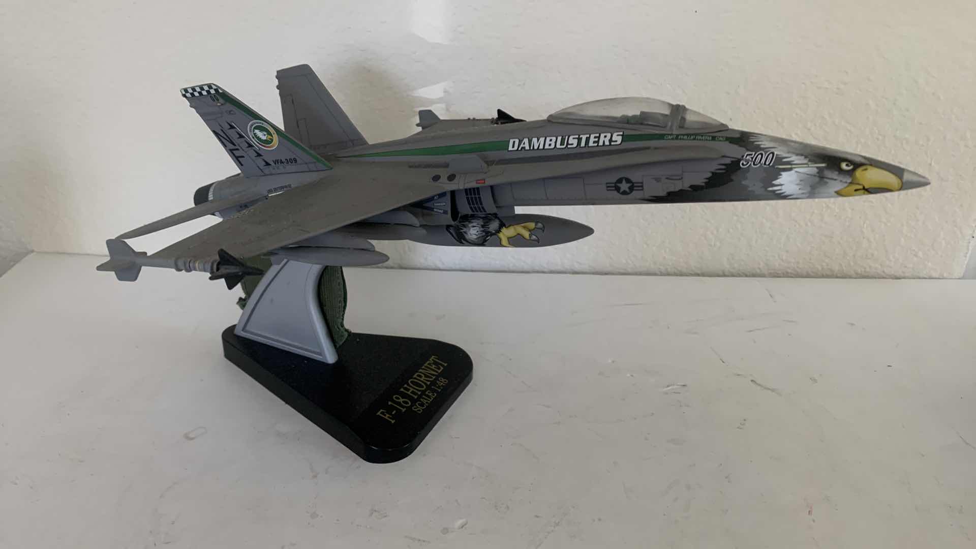Photo 1 of F-18 HORNET SCALE 1:48 MINIATURE DISPLAY AIRPLANE.