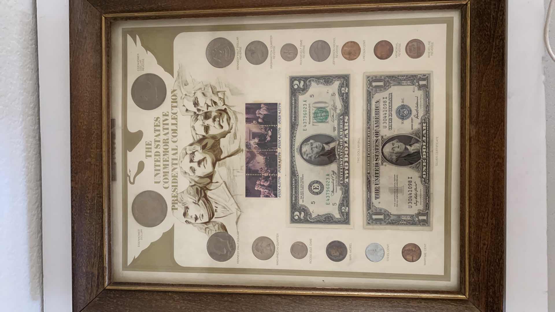 Photo 2 of FRAMED UNITED STATES COMMEMORATIVE PRESIDENTIAL CURRENCY COLLECTION.