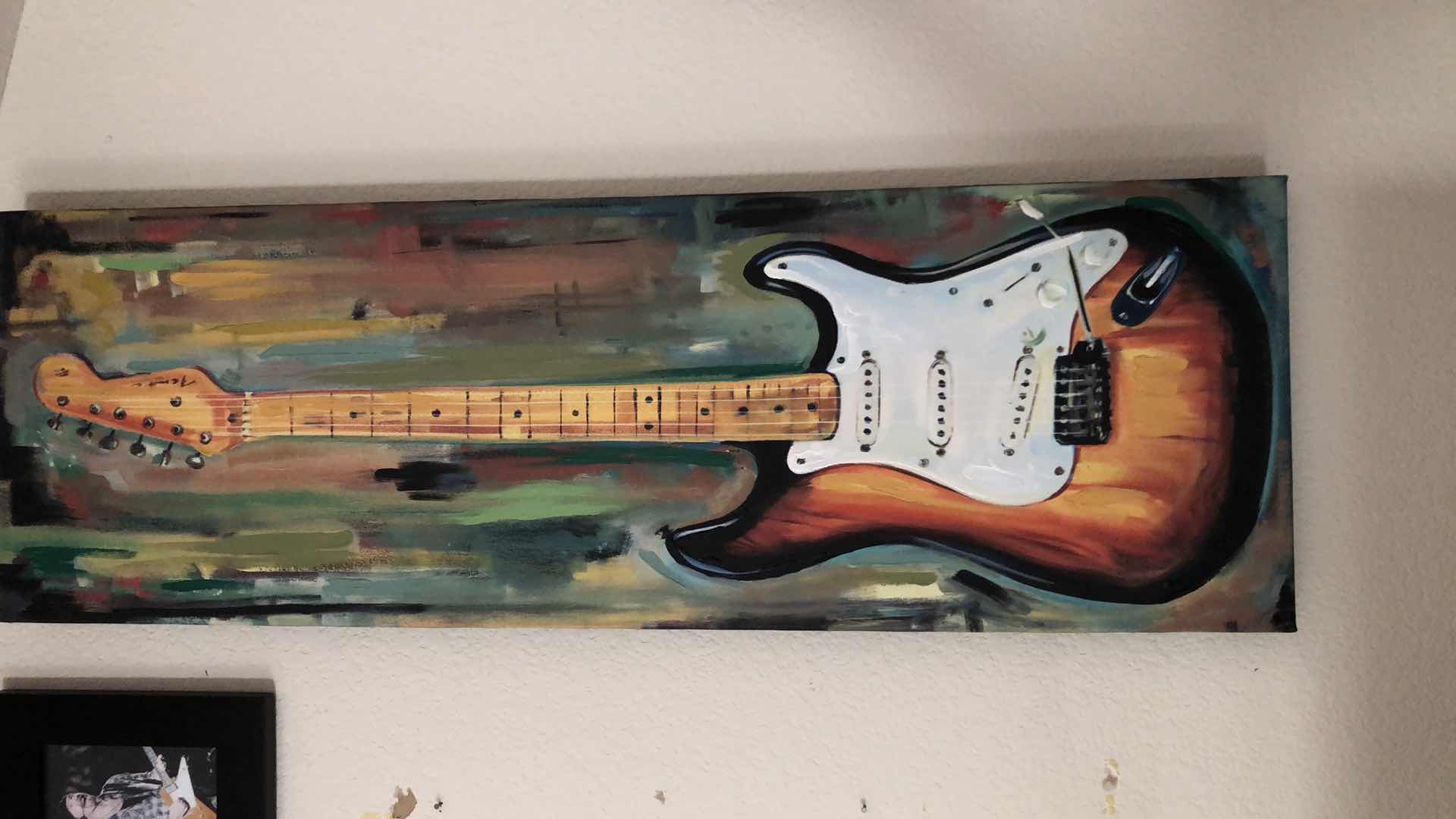 Photo 2 of GUITAR ARTWORK, 12x36” WITH COLLECTIBLE GUITAR PHOTO FRAME