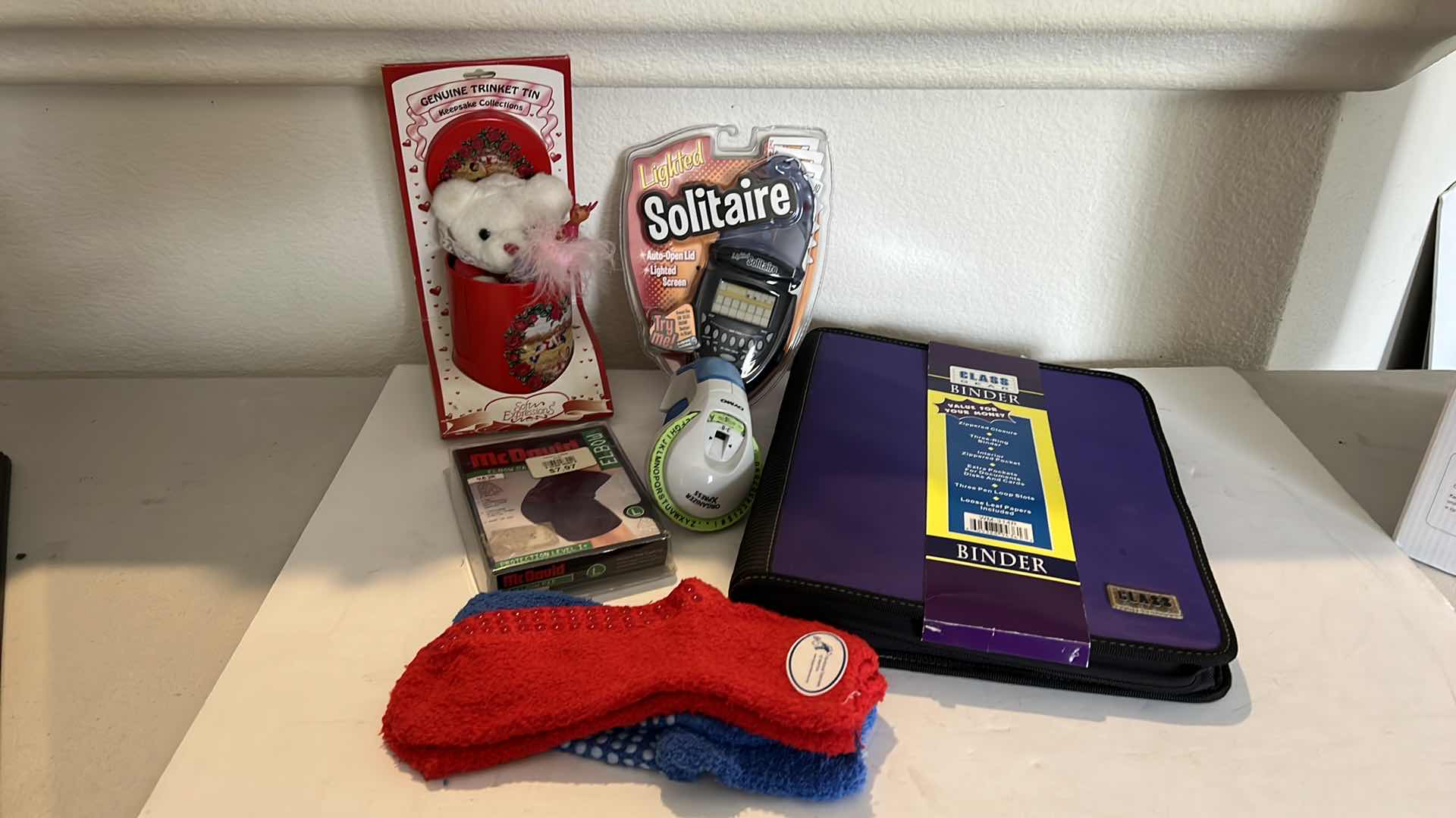 Photo 1 of 7-HOUSEHOLD ITEMS (NEW SOCKS, SOLITAIRE GAME)