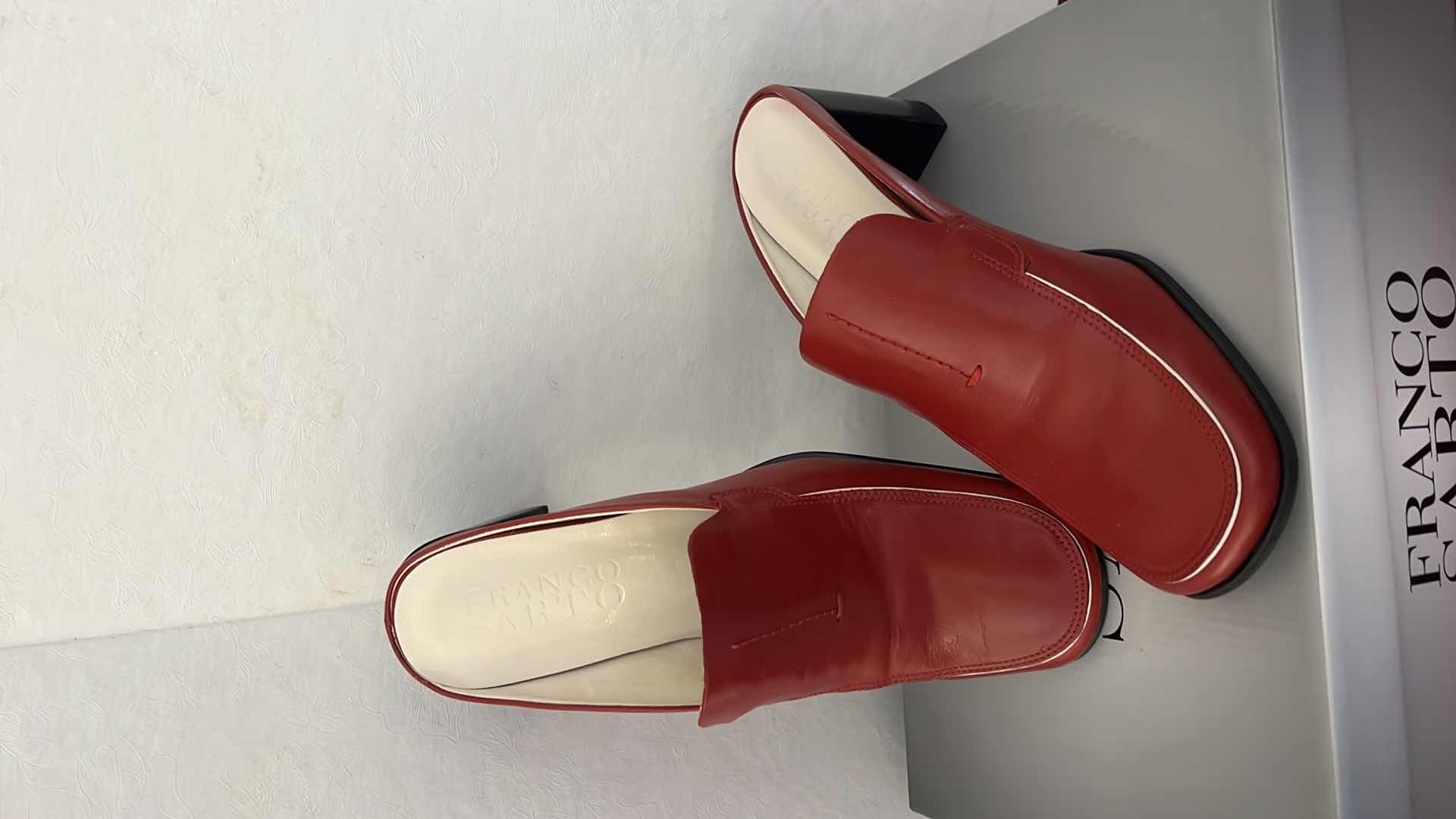 Photo 4 of RED LADIES “FRANCO SARTO” SLIDE SHOES (SIZE 7M)