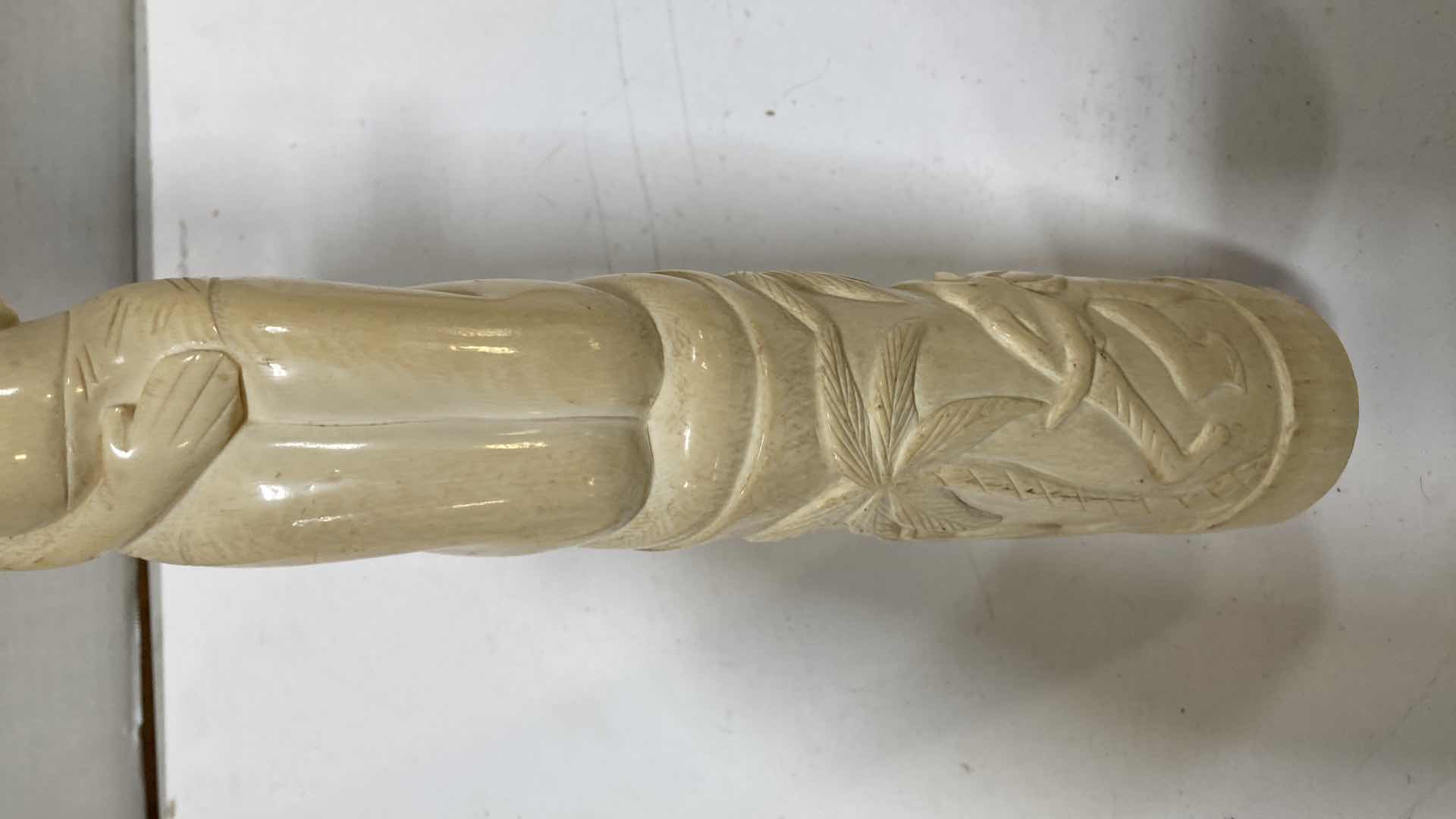 Photo 4 of AFRICAN CARVED ELEPHANT TUSKS (2) H 28”