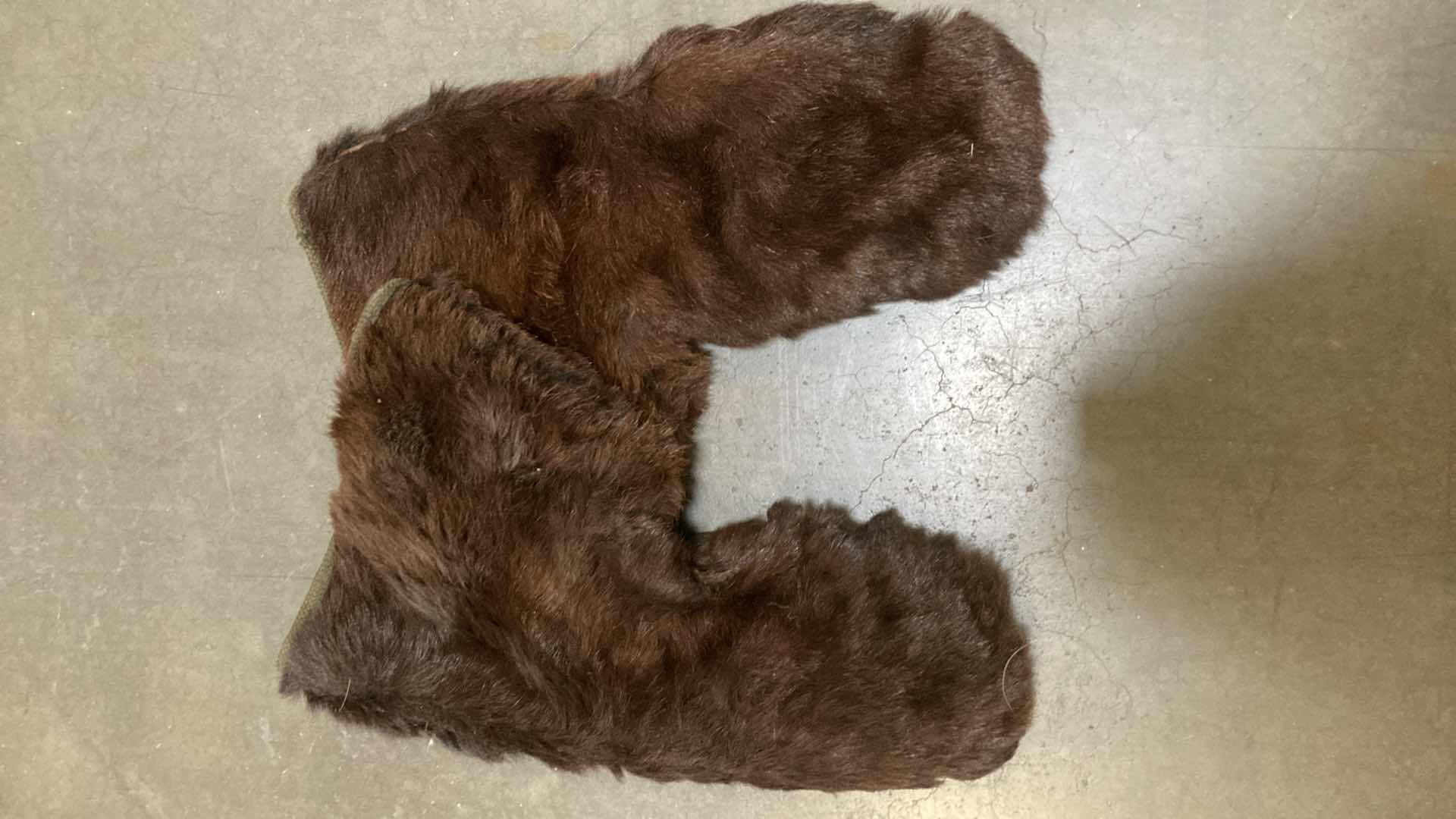 Photo 1 of BEAVER FUR MITTENS (2) 9” X 15”